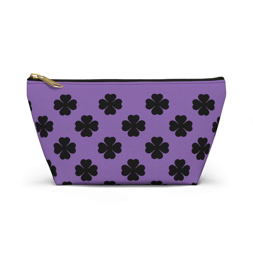 Purple Clover Pattern Accessory Makeup & Travel Organizer