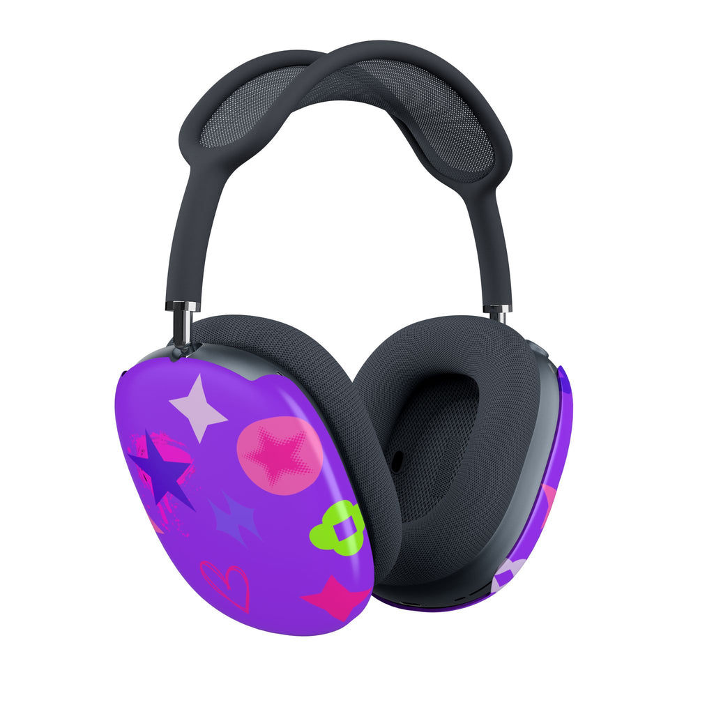 AirPods Max Shell Case — Neon Stars & Hearts Protective Cover