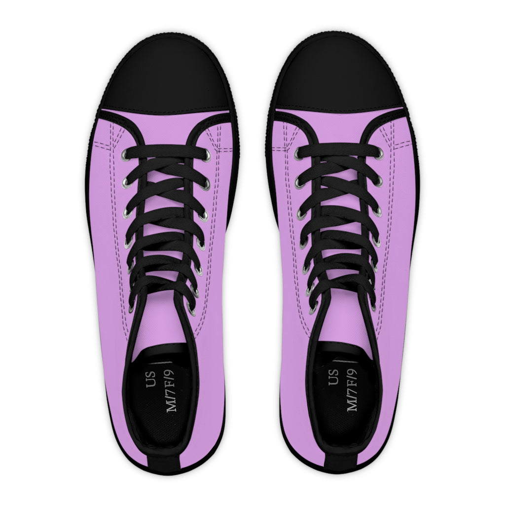 Classic Purple High-Top Sneakers — Women's Casual Canvas Shoes