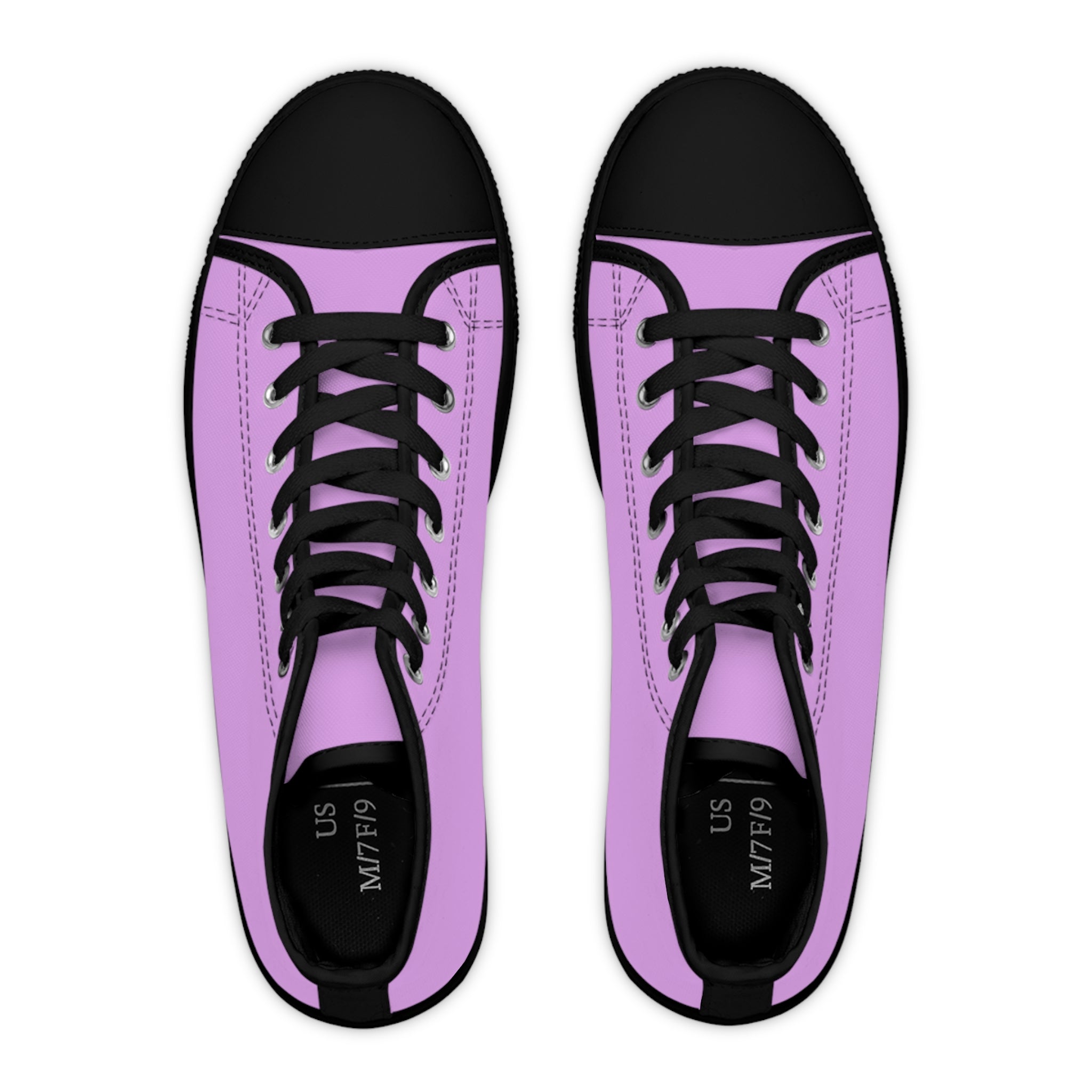 Classic Purple High-Top Sneakers — Women's Casual Canvas Shoes