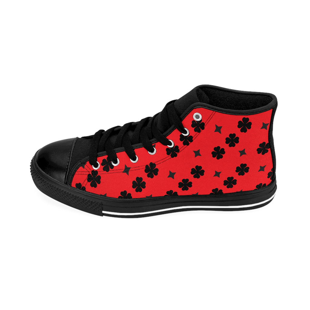 Men Classic Sneakers Star Black on Red