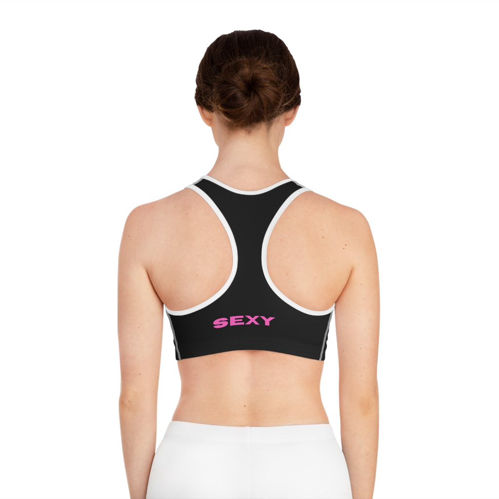 SEXY' Black Sports Bra — Bold Activewear Crop Top