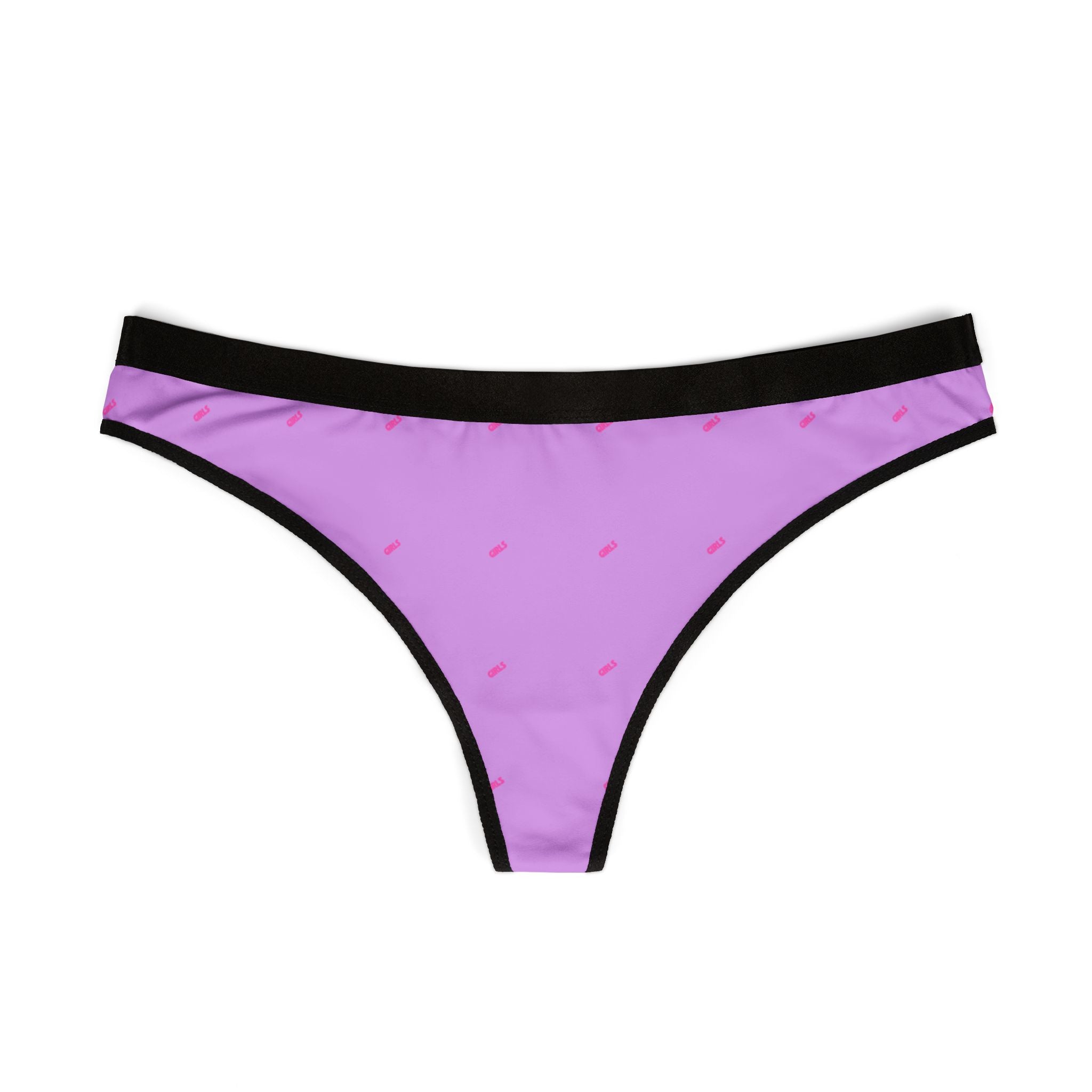 Lilac 'GIRLS' Women's Thong – Comfortable All-Over Girls Print