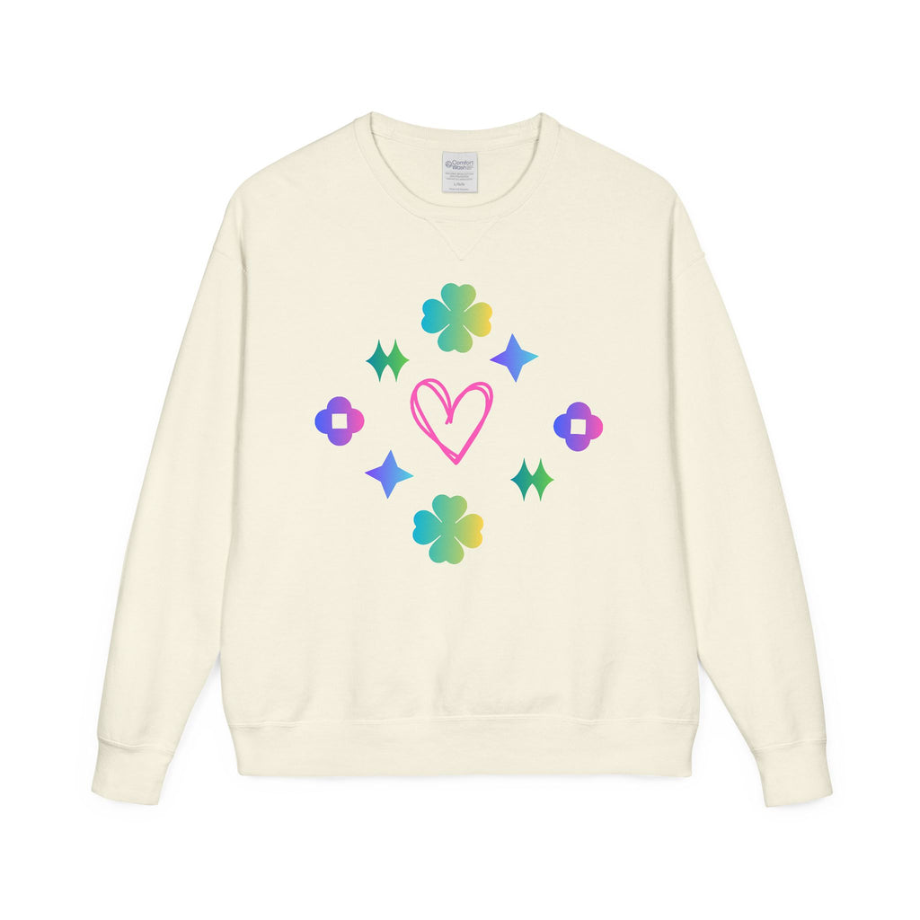 Heart Sweatshirt — Colorful Floral Heart Graphic