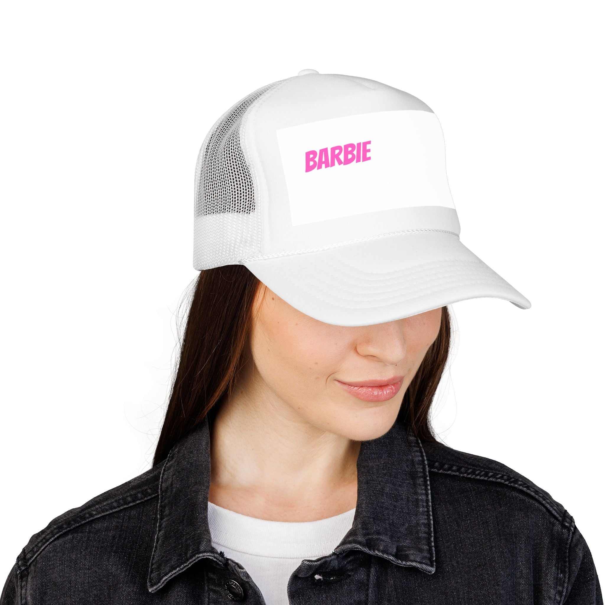 Barbie Foam Trucker Hat – Pink Logo Mesh Cap