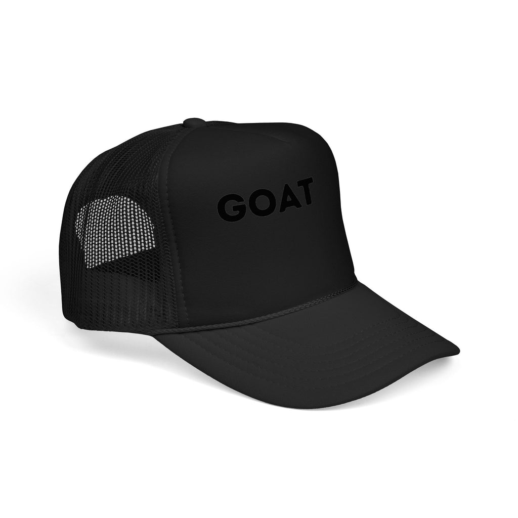 GOAT Trucker Hat – Black Foam Mesh Cap