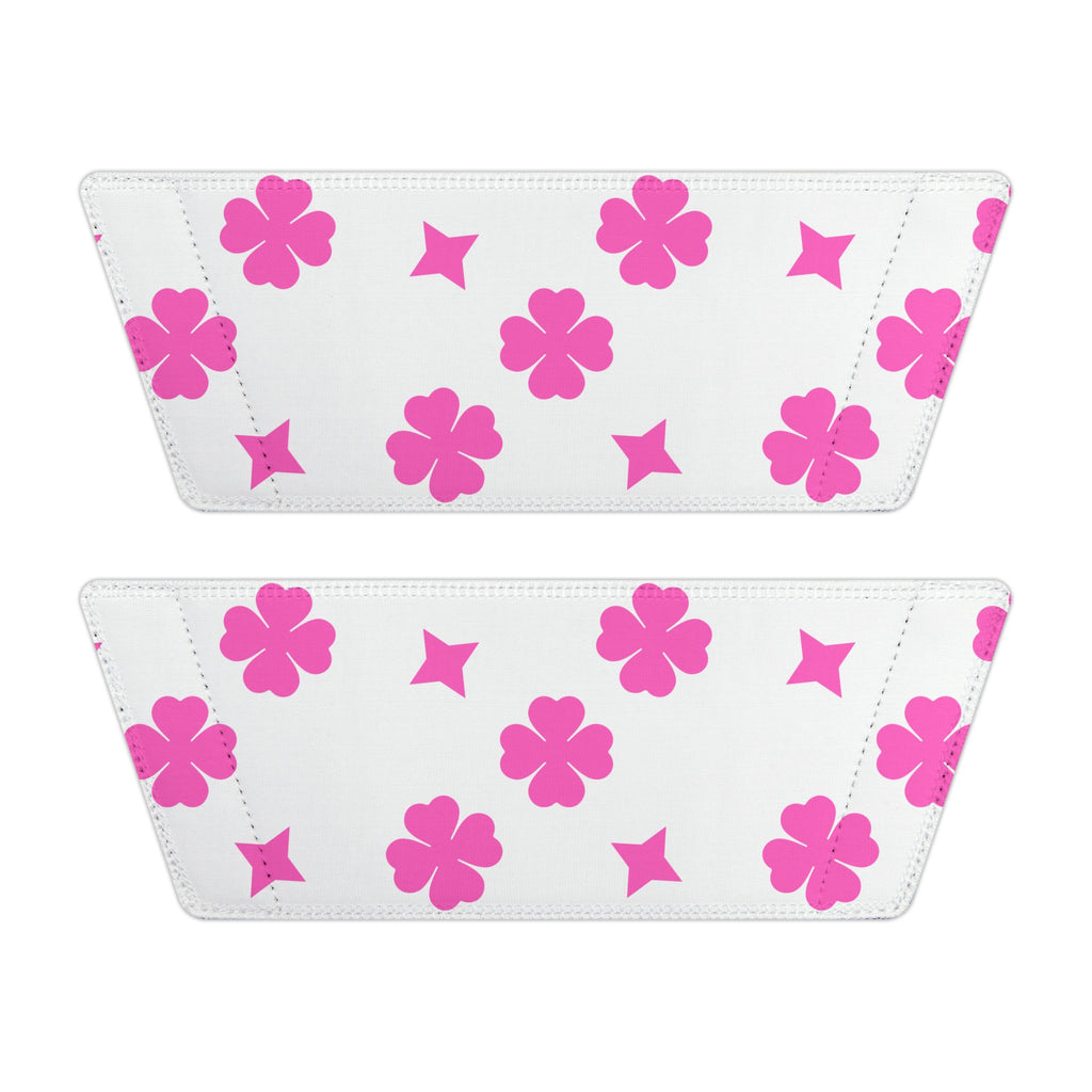 Women Slide Sandals — Pink Stars Removable- White Striped Strap Slides