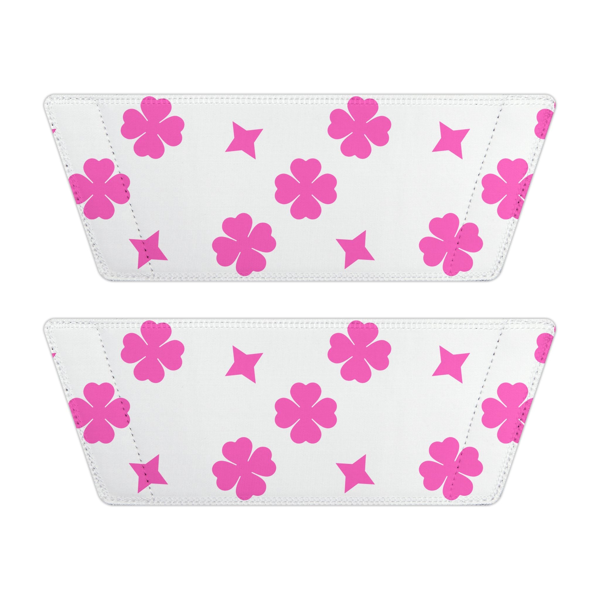 Women Slide Sandals — Pink Stars Removable- White Striped Strap Slides