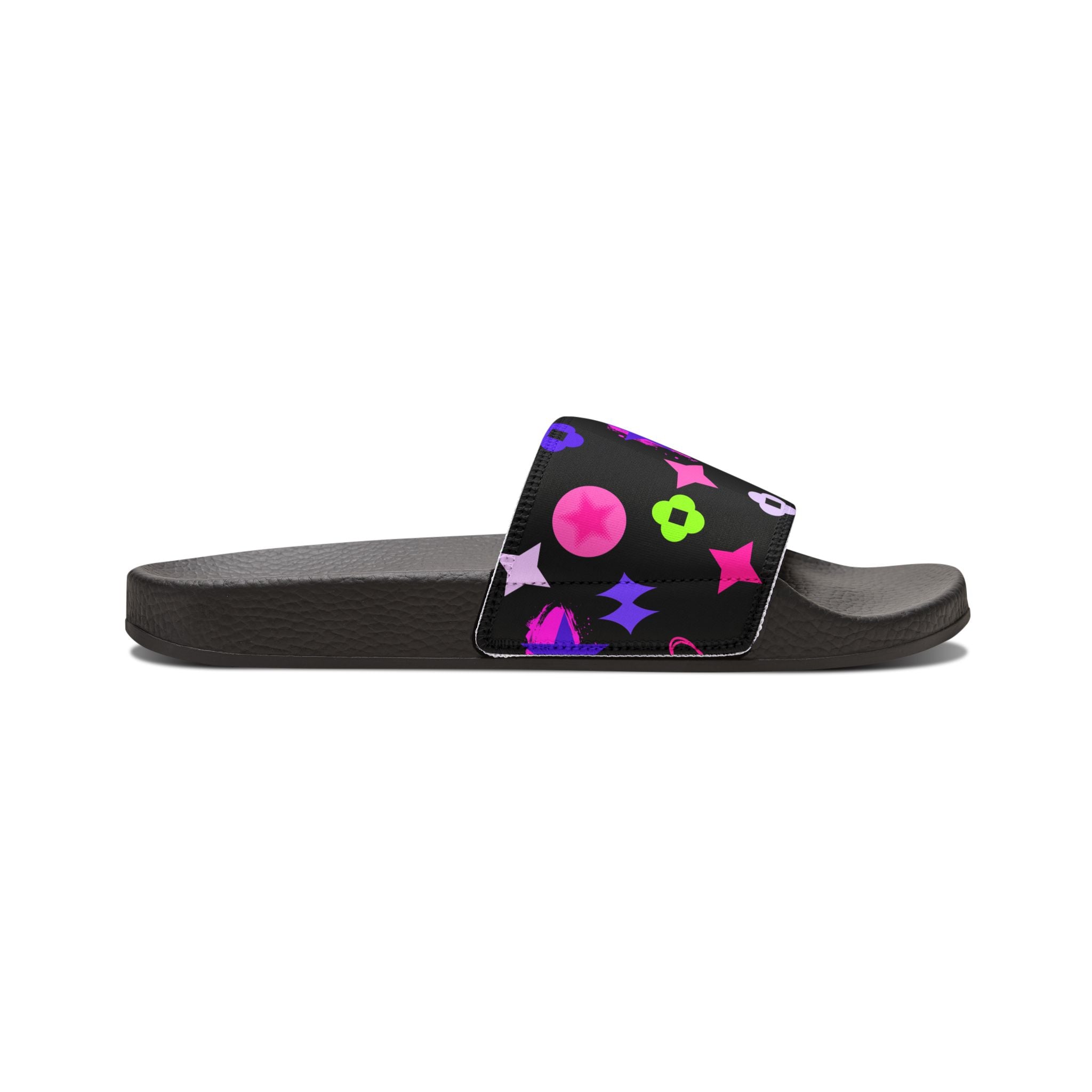 Women Slide Sandals —   Removable- White Striped Strap Slides