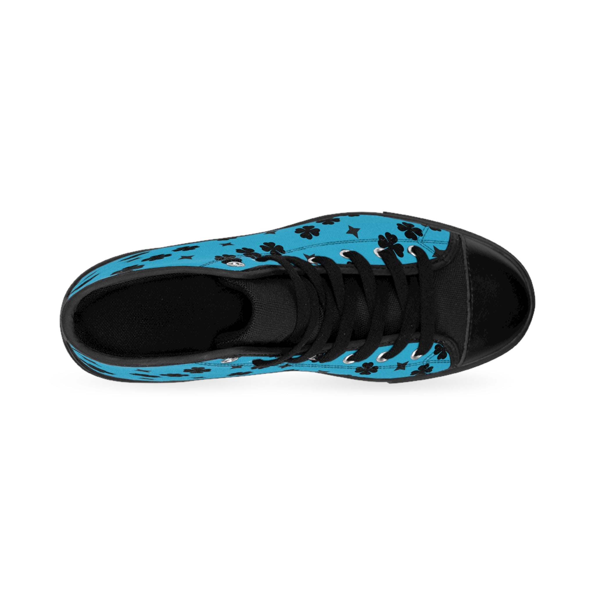 Men Classic Black Stars Sneakers On Top BLue Bottoms