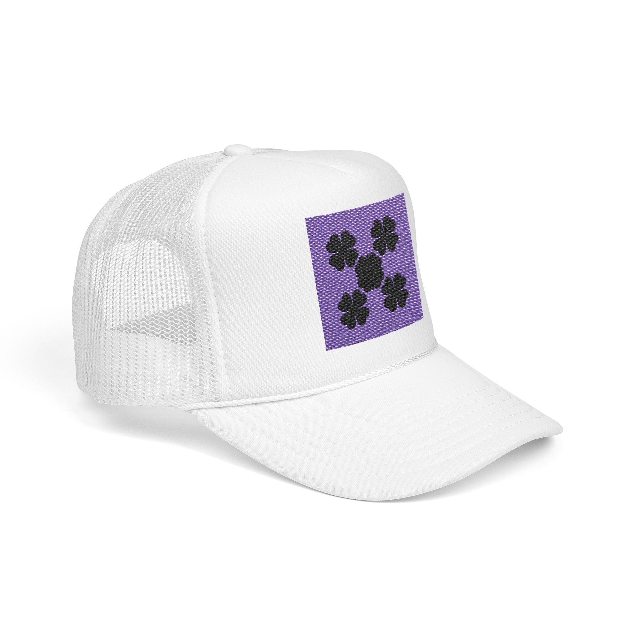Purple Embroidered Clover Hat