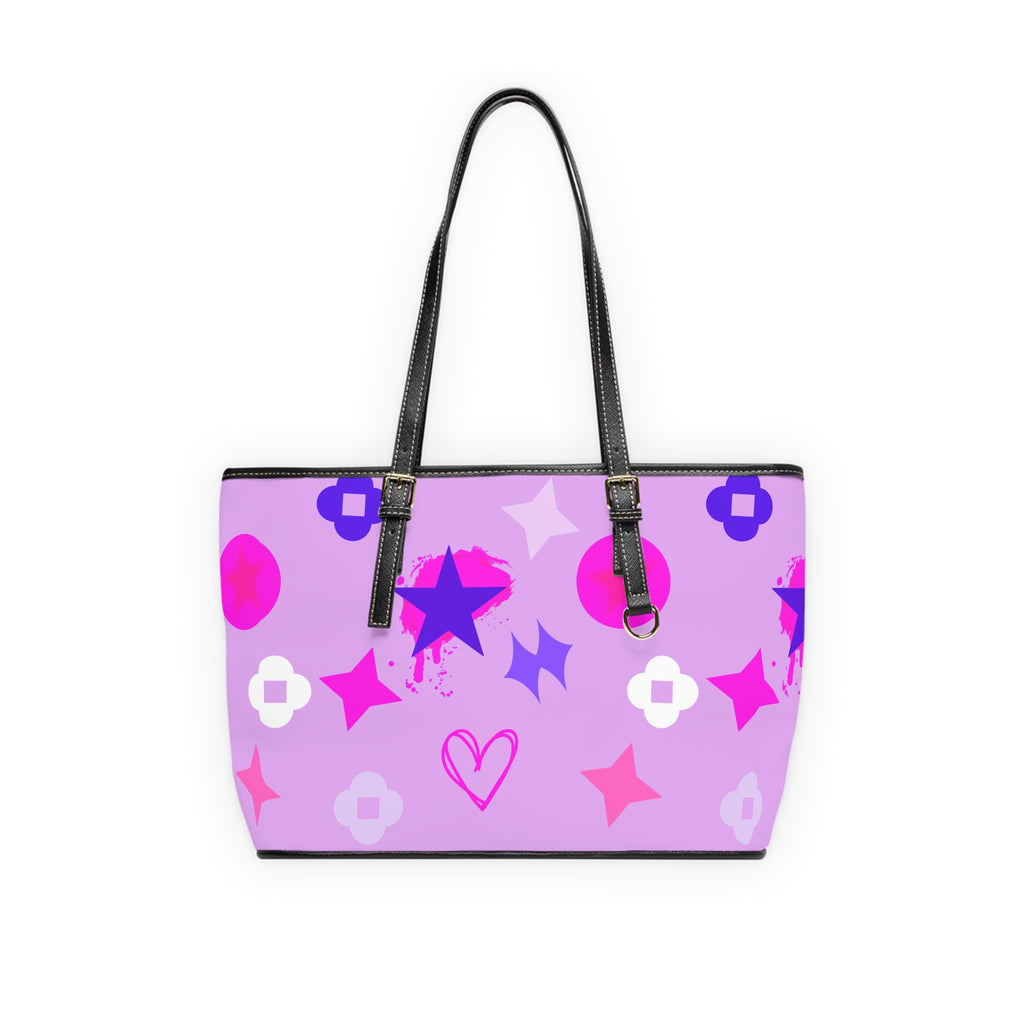 Neon Purple  Shoulder Bag — Graffiti Stars Tote