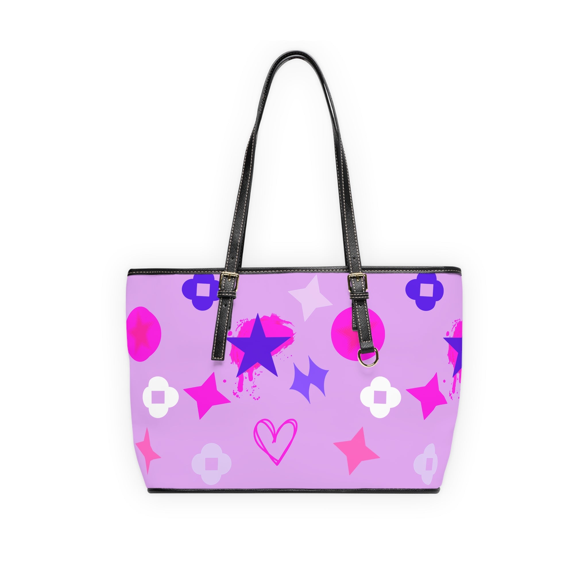 Neon Purple  Shoulder Bag — Graffiti Stars Tote