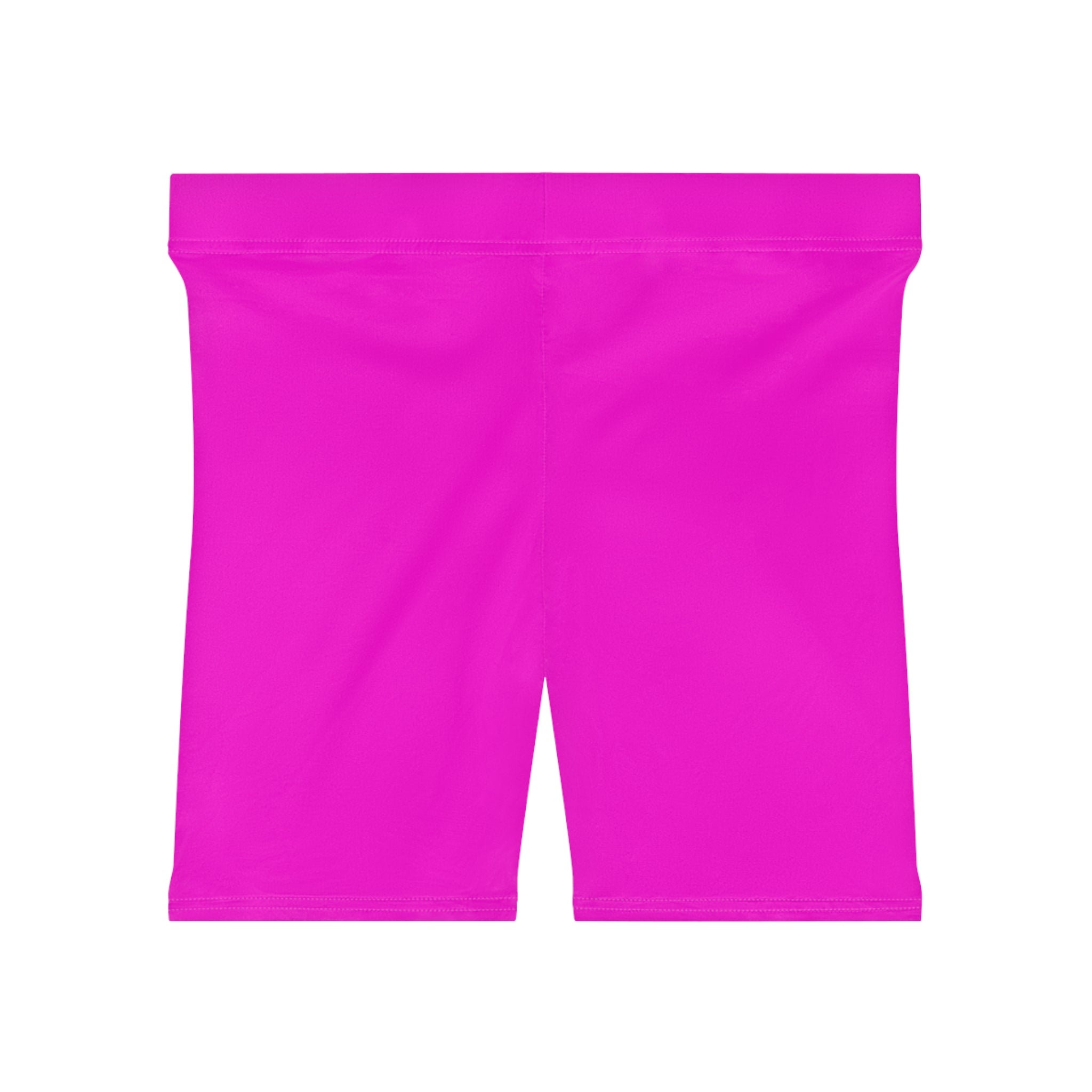 Women's White Shorts with Pink Kiss Logo — Stretchy Athleisure Cycling Shorts Pink