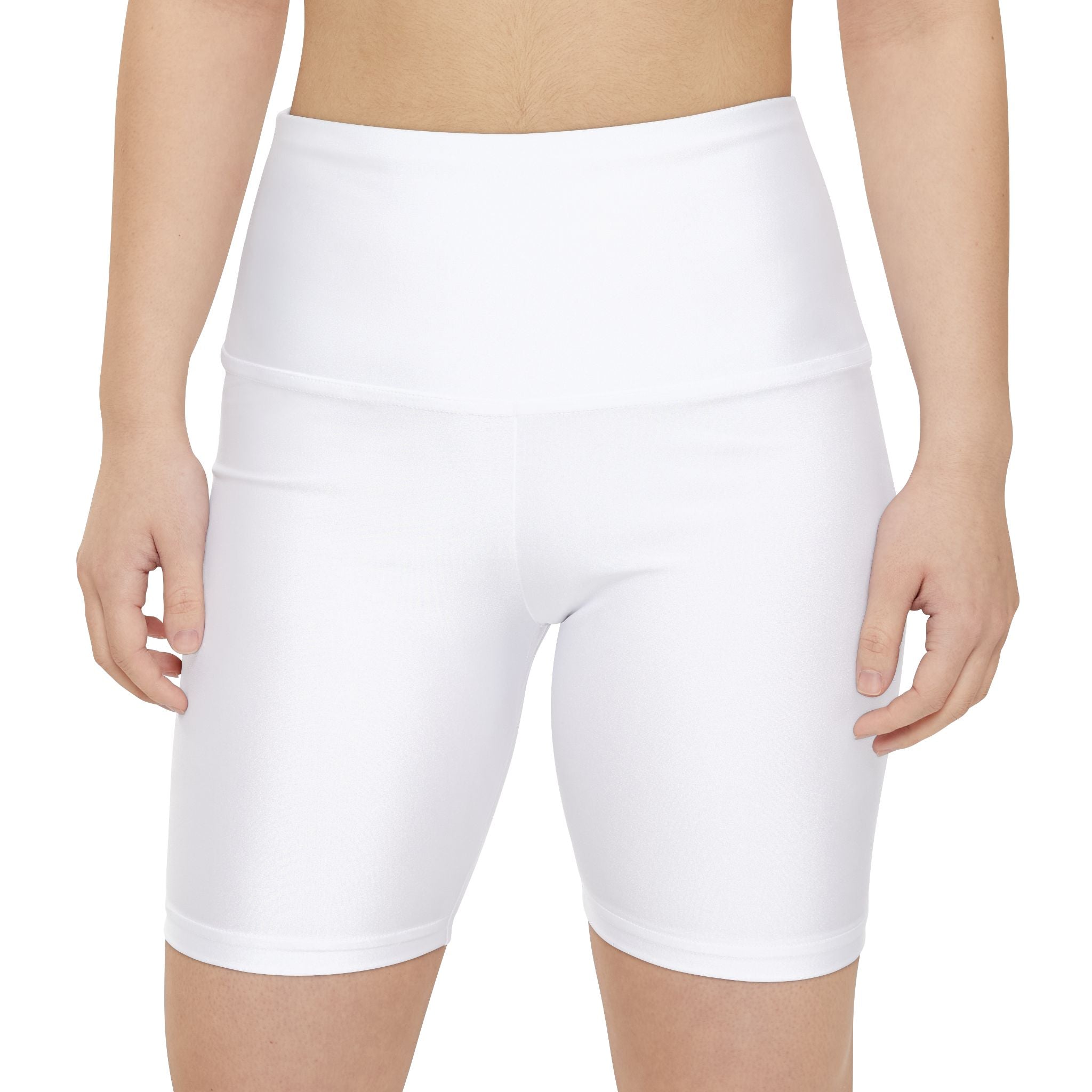 Women's Workout Shorts White with Heart Design