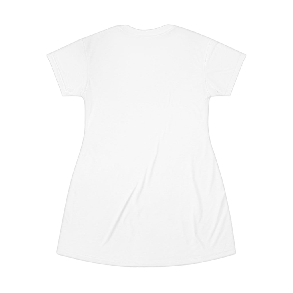 Girls Graphic T‑Shirt Dress — Minimal Pink Text Tee Dress