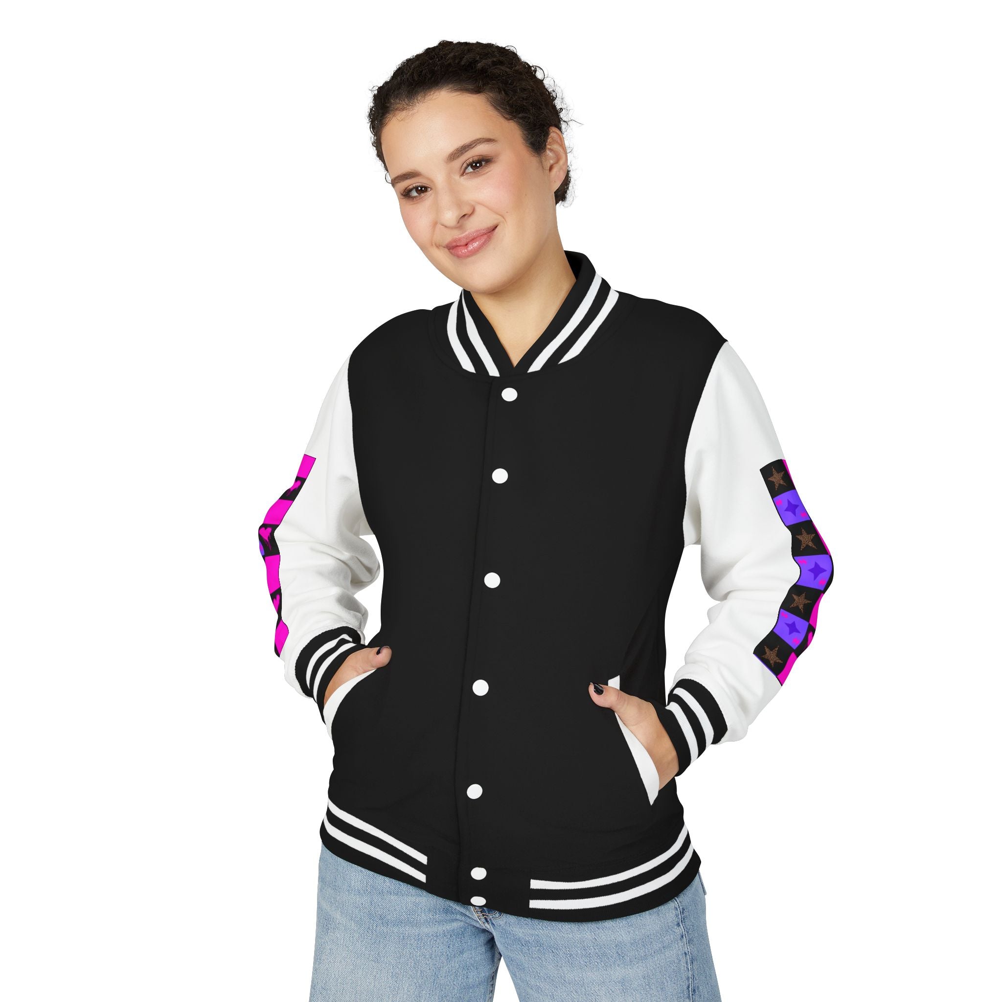 Women Hearts & Stars Jacket — Varsity Coat