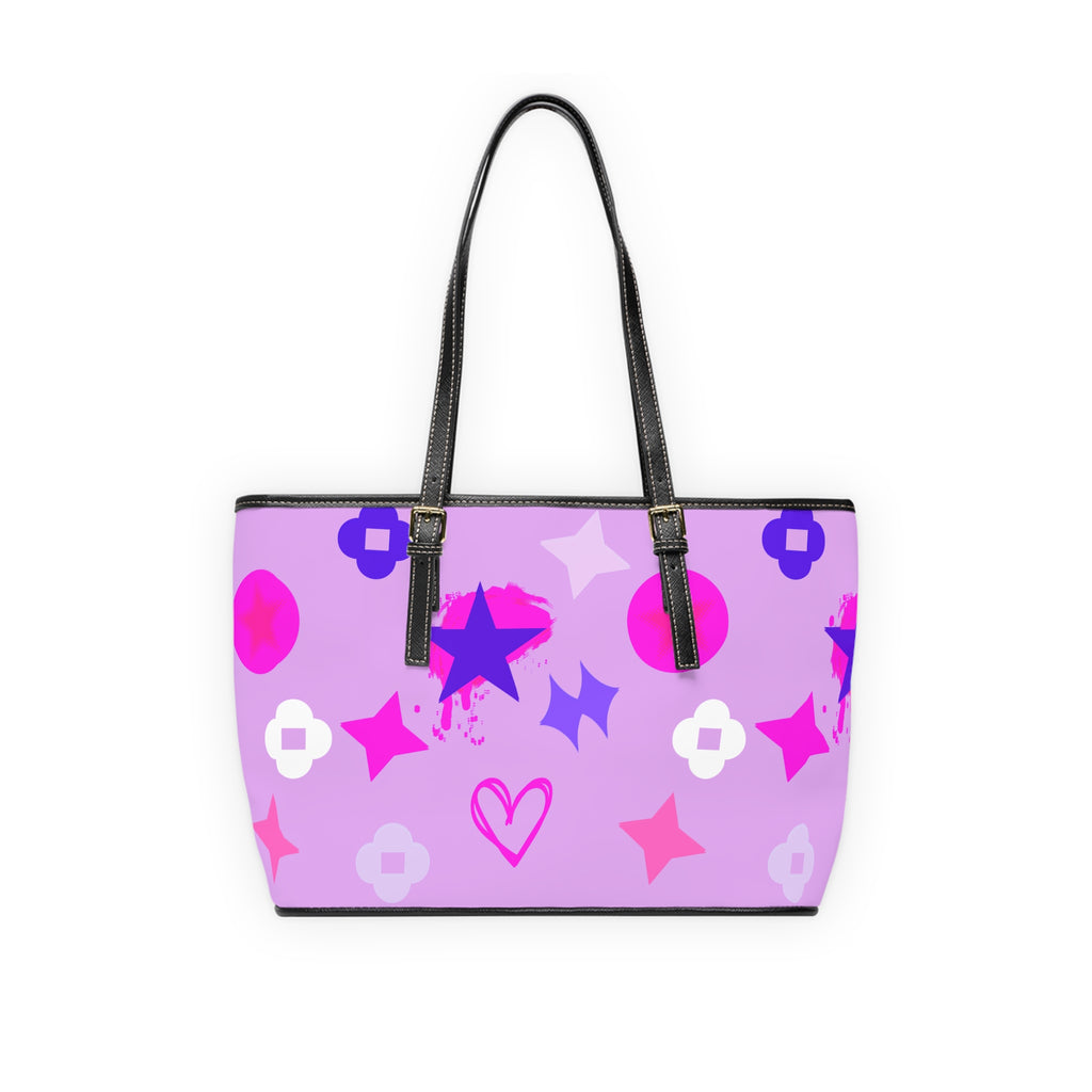 Neon Purple  Shoulder Bag — Graffiti Stars Tote