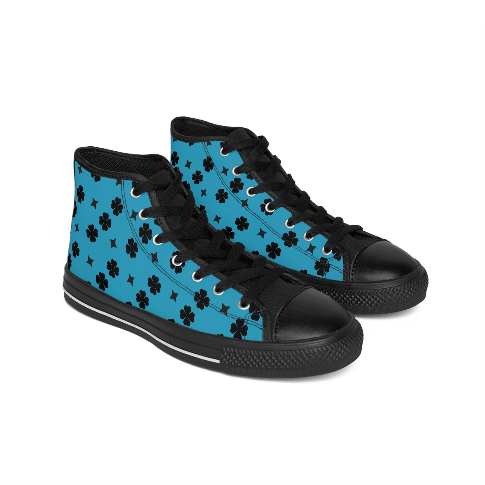 Men Classic Black Stars Sneakers On Top BLue Bottoms