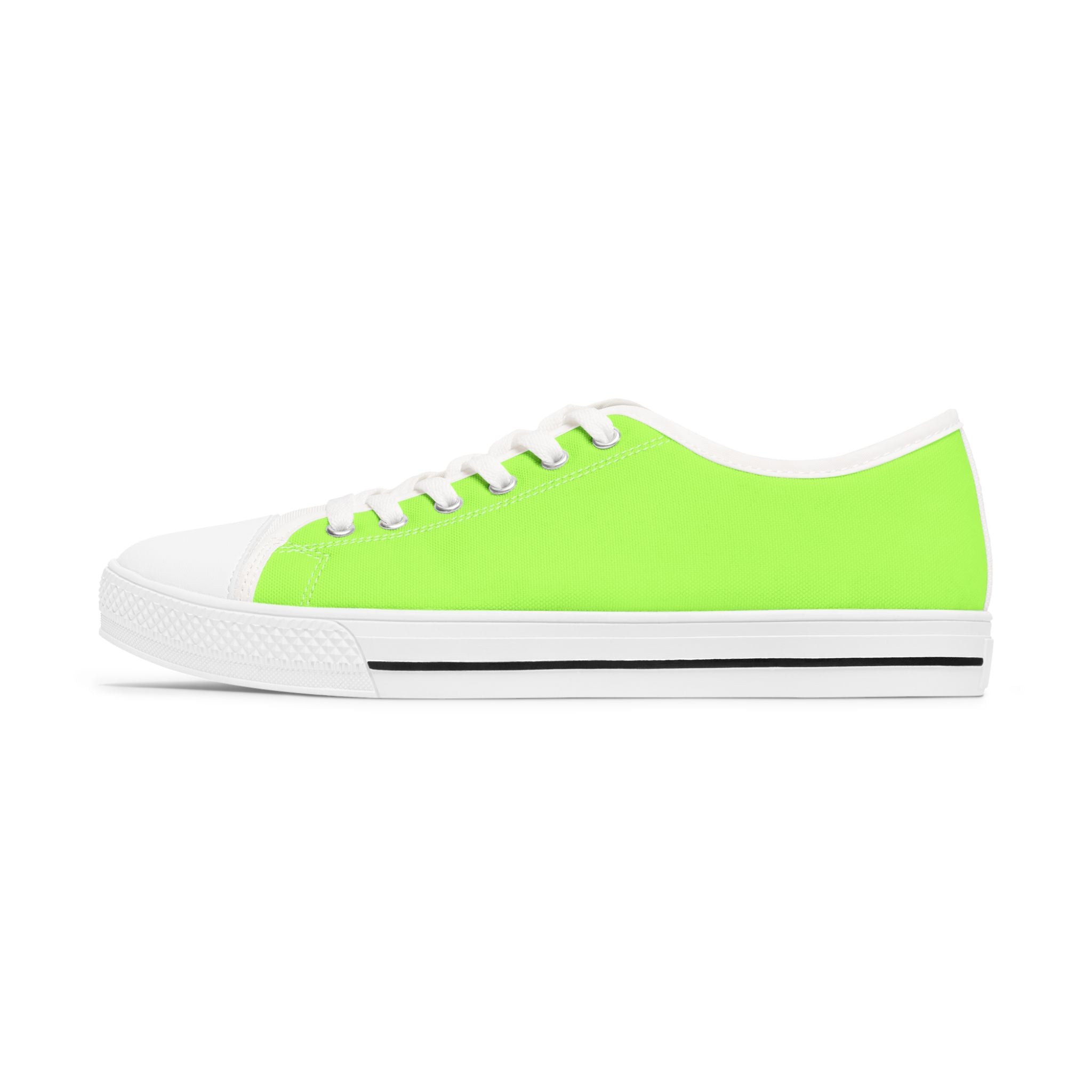 Low Top Sneakers — Women's Casual Lace-Up Shoes Lime Green