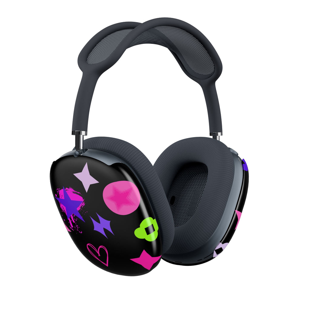 AirPods Max Shell Case — Neon Stars & Hearts Protective Cover
