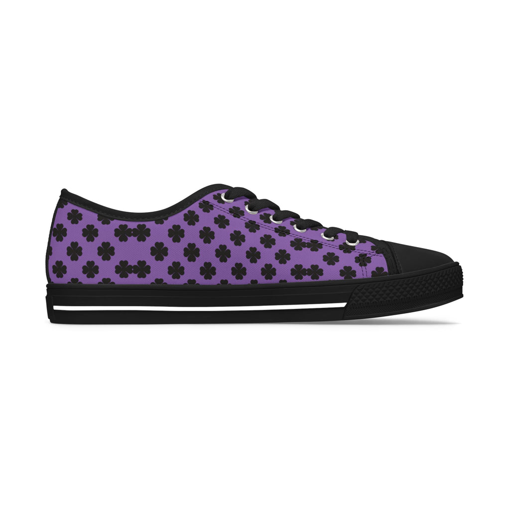 Low Top Sneakers — Purple Cross Pattern Casual Shoes