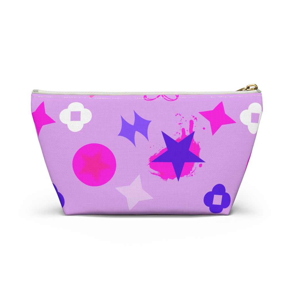 Starburst Purple Accessory Pouch — T‑Bottom Makeup & Travel Zip Bag