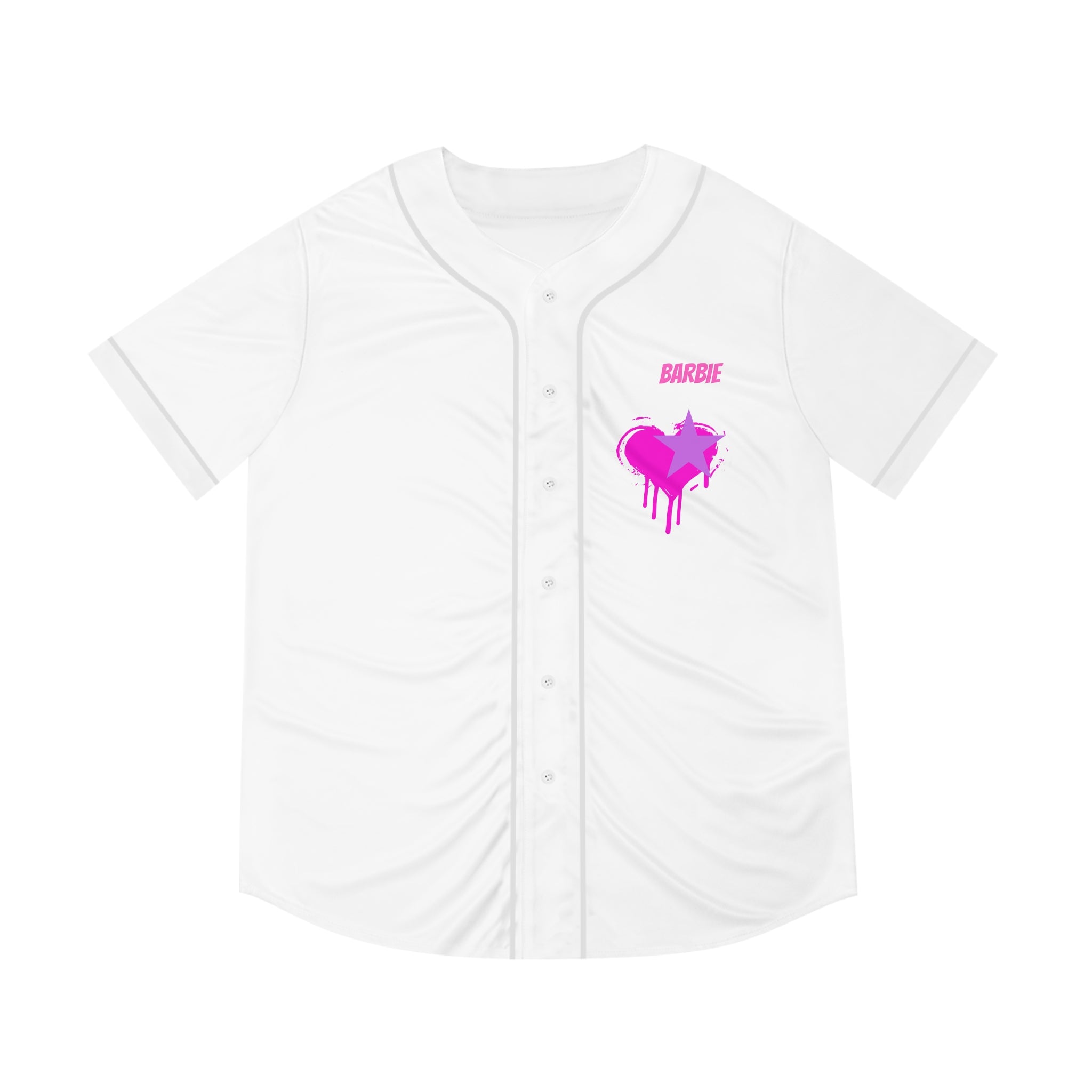 Barbie Pink Drip Heart Baseball Jersey