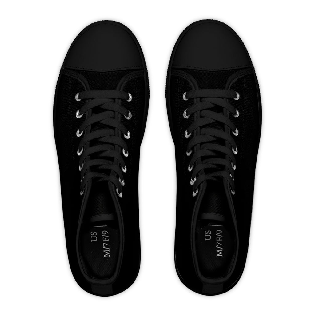 Classic Black High-Top Sneakers — Women's Casual Canvas Shoes