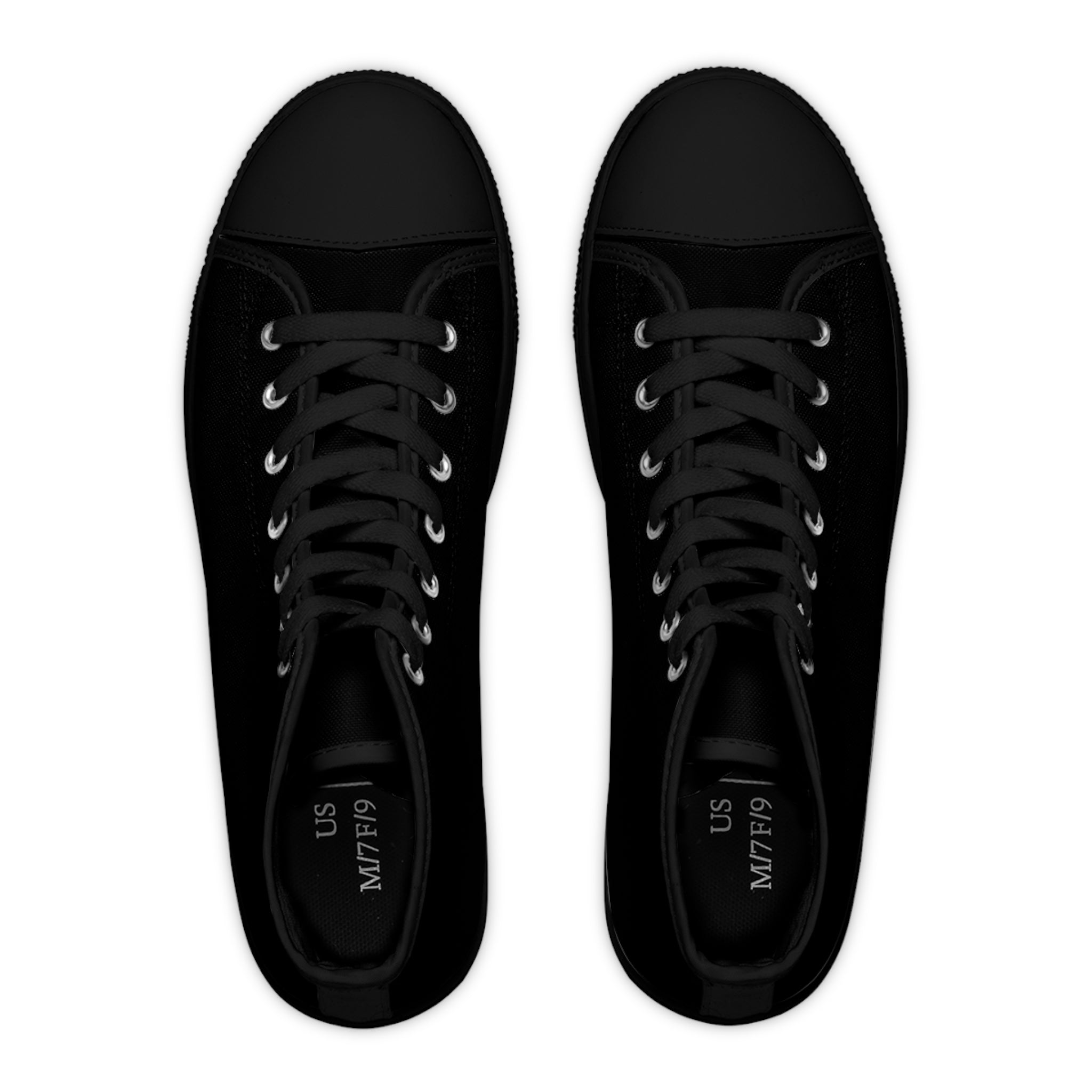 Classic Black High-Top Sneakers — Women's Casual Canvas Shoes