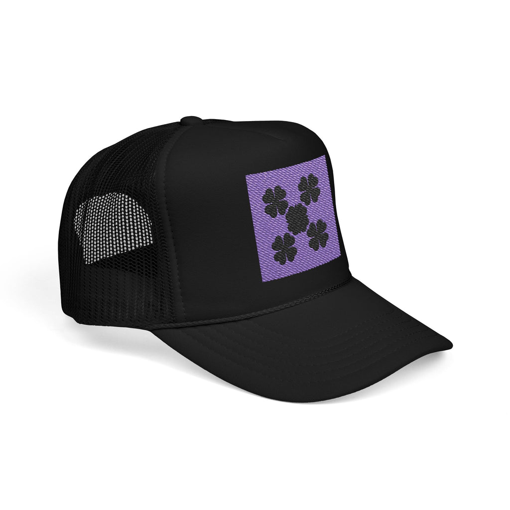 Purple Embroidered Clover Hat