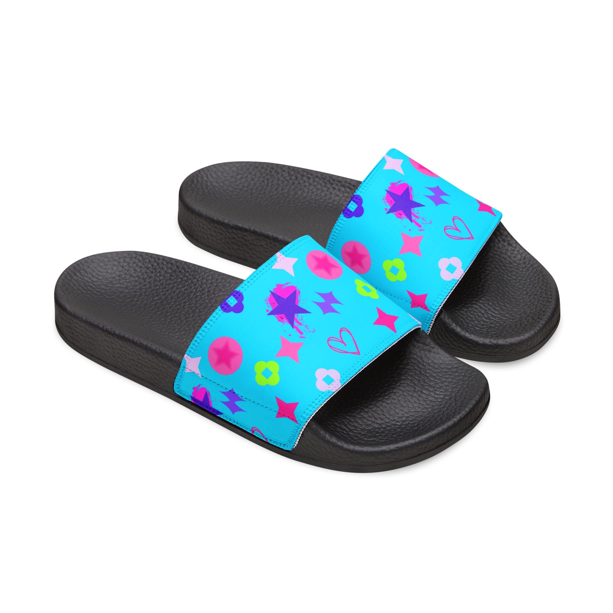 Copy of Women Slide Sandals —   Removable- White Striped Strap Slides