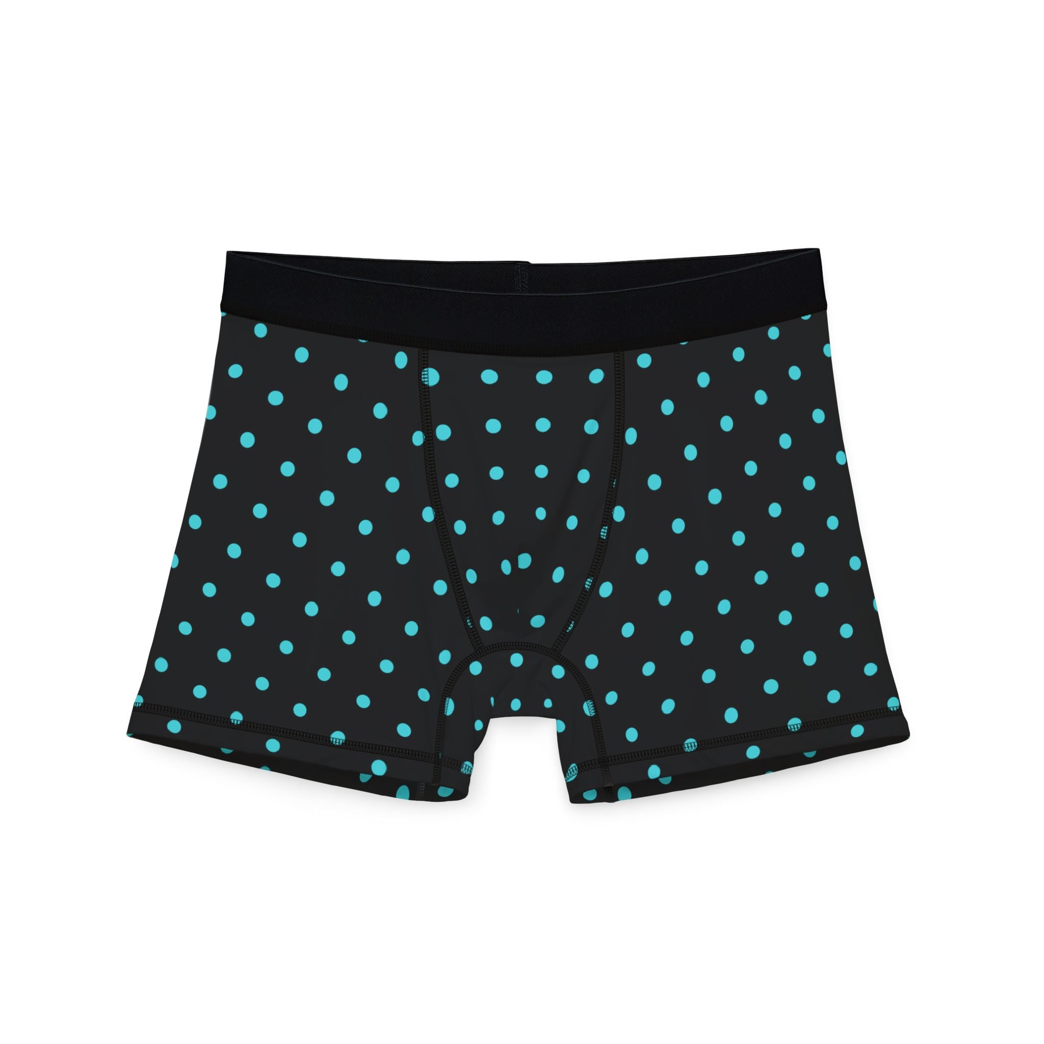 Men's Polka Dot Boxer Briefs — Teal Dot All-Over Print