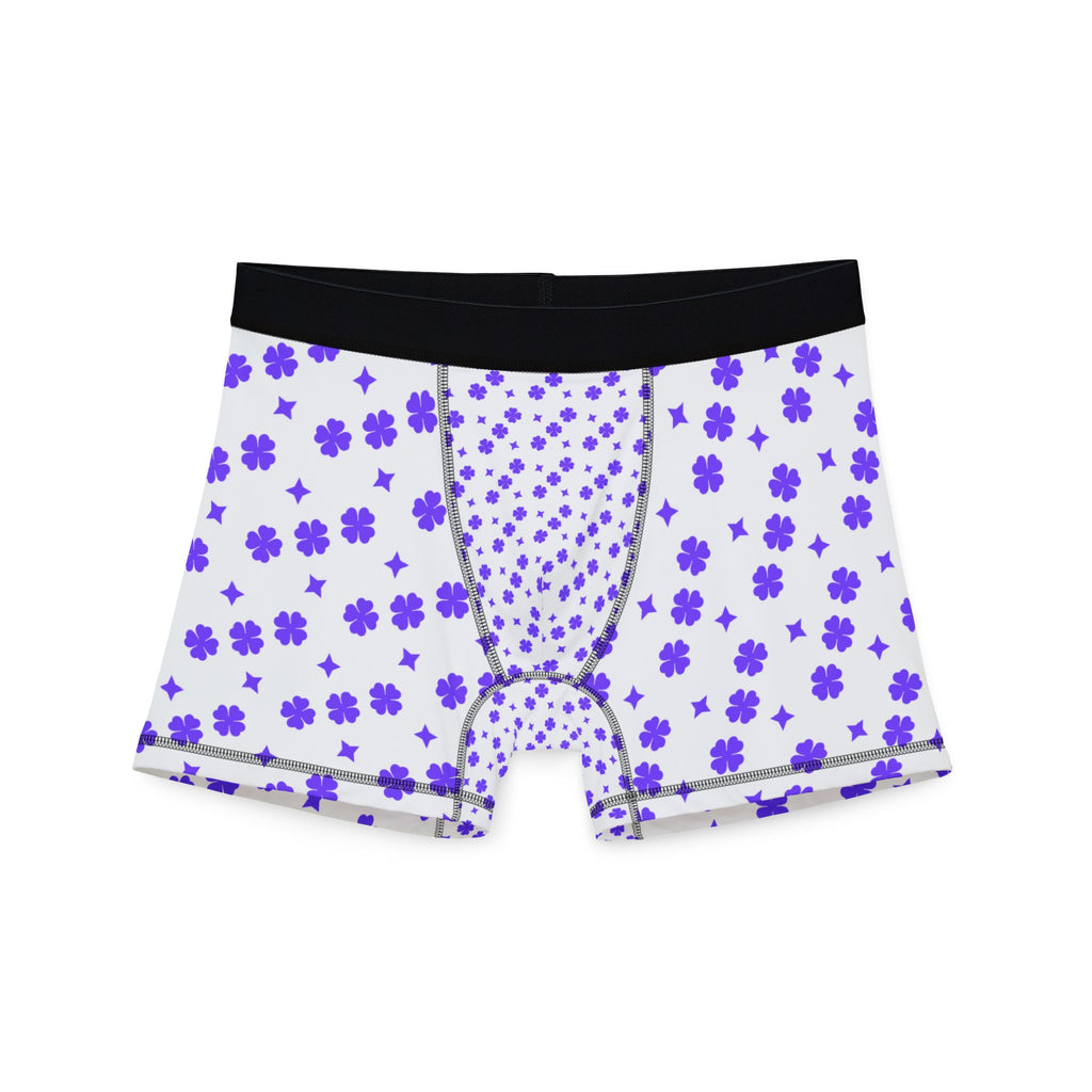 Purple Floral Boxer Briefs - Men's All-Over Print Comfortable Underwear