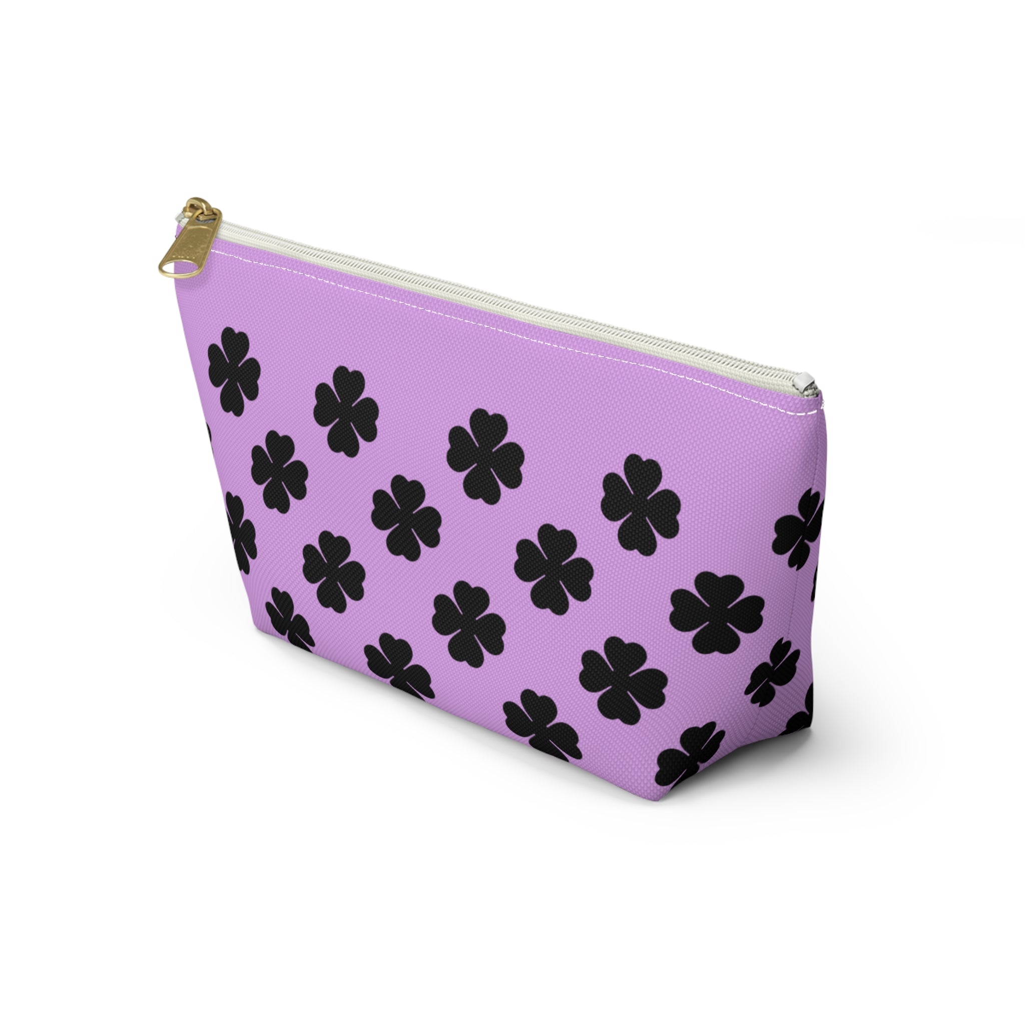 Black Clover Pattern Accessory Makeup & Travel Organizer Purple