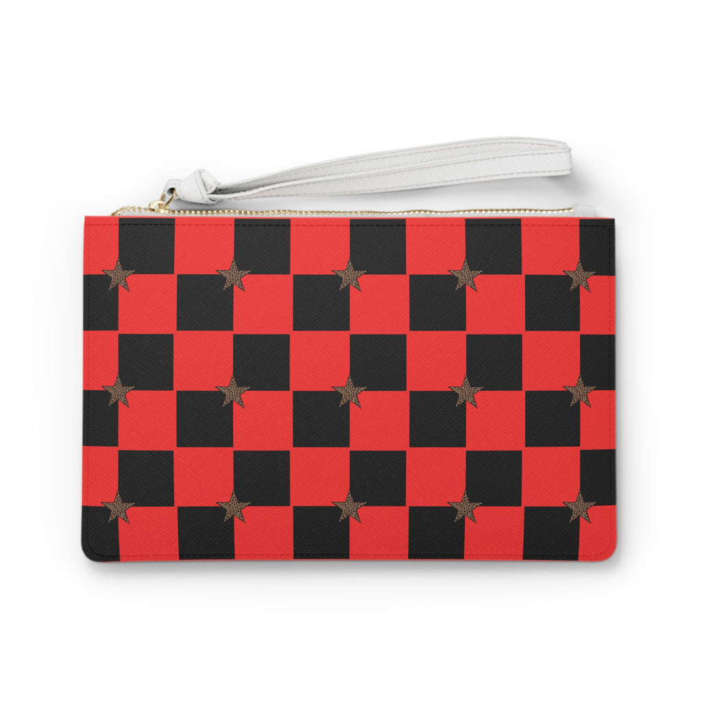 Red and Black Checker Small Bag with Stars