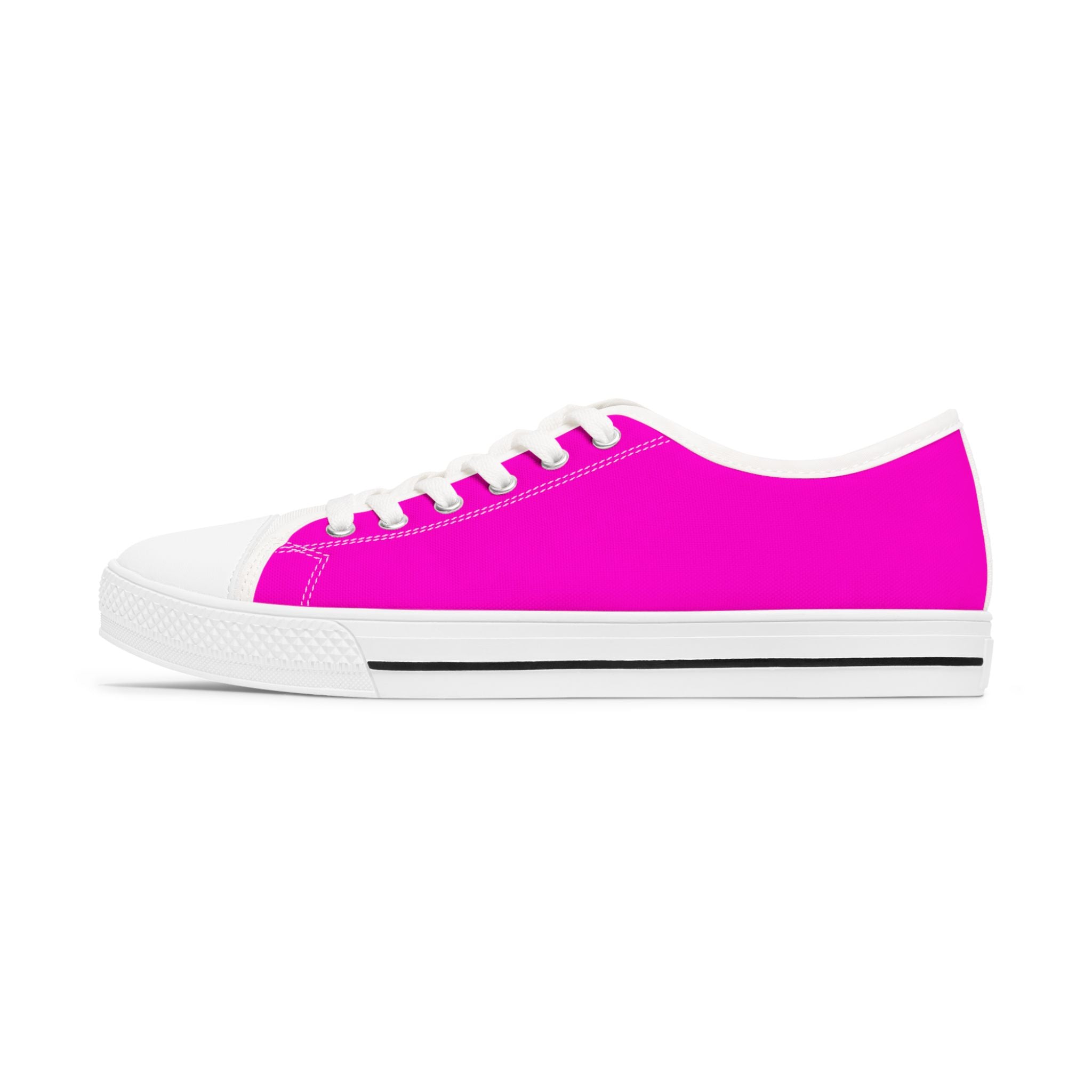 Low Top Sneakers — Women's Casual Lace-Up Shoes Pink