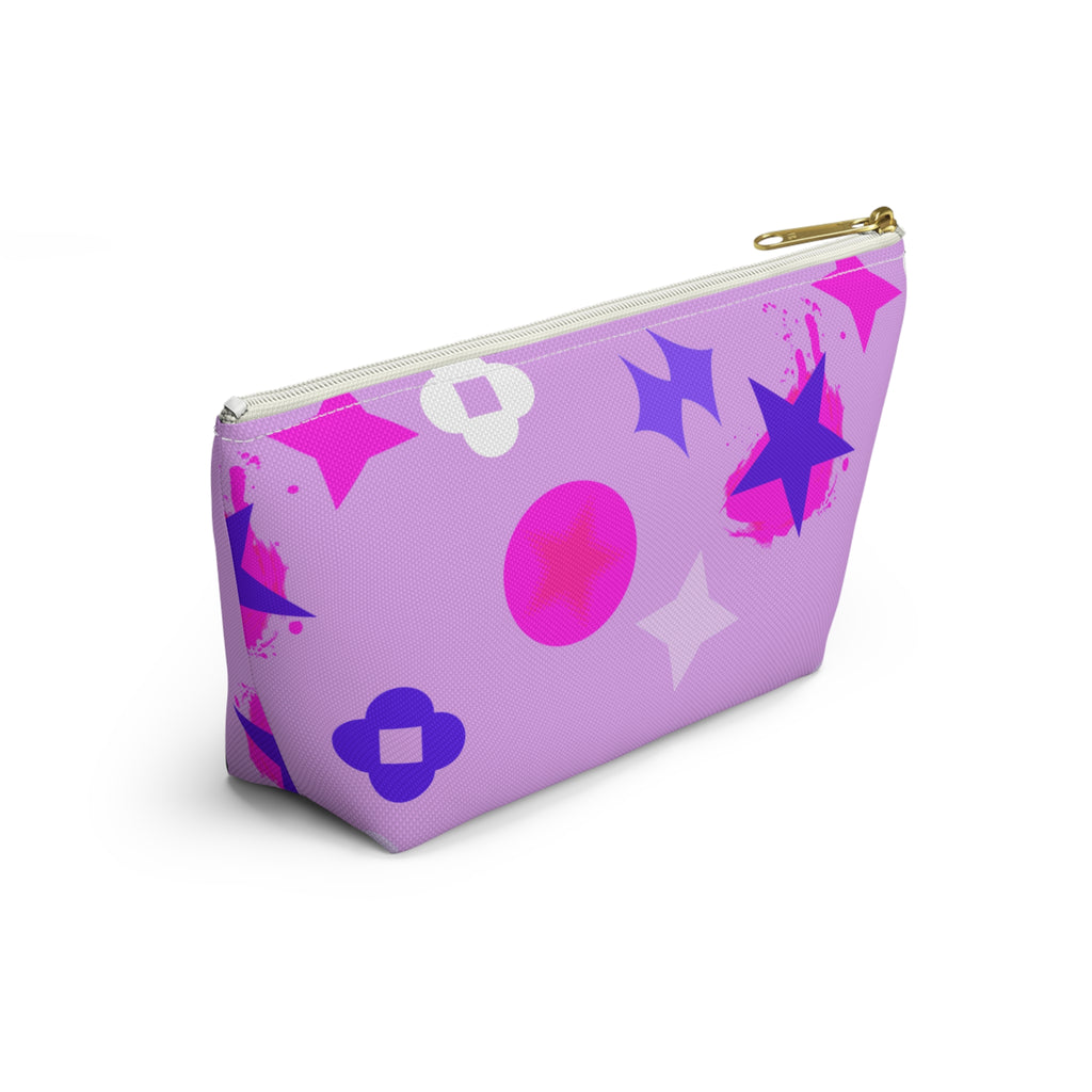 Starburst Purple Accessory Pouch — T‑Bottom Makeup & Travel Zip Bag