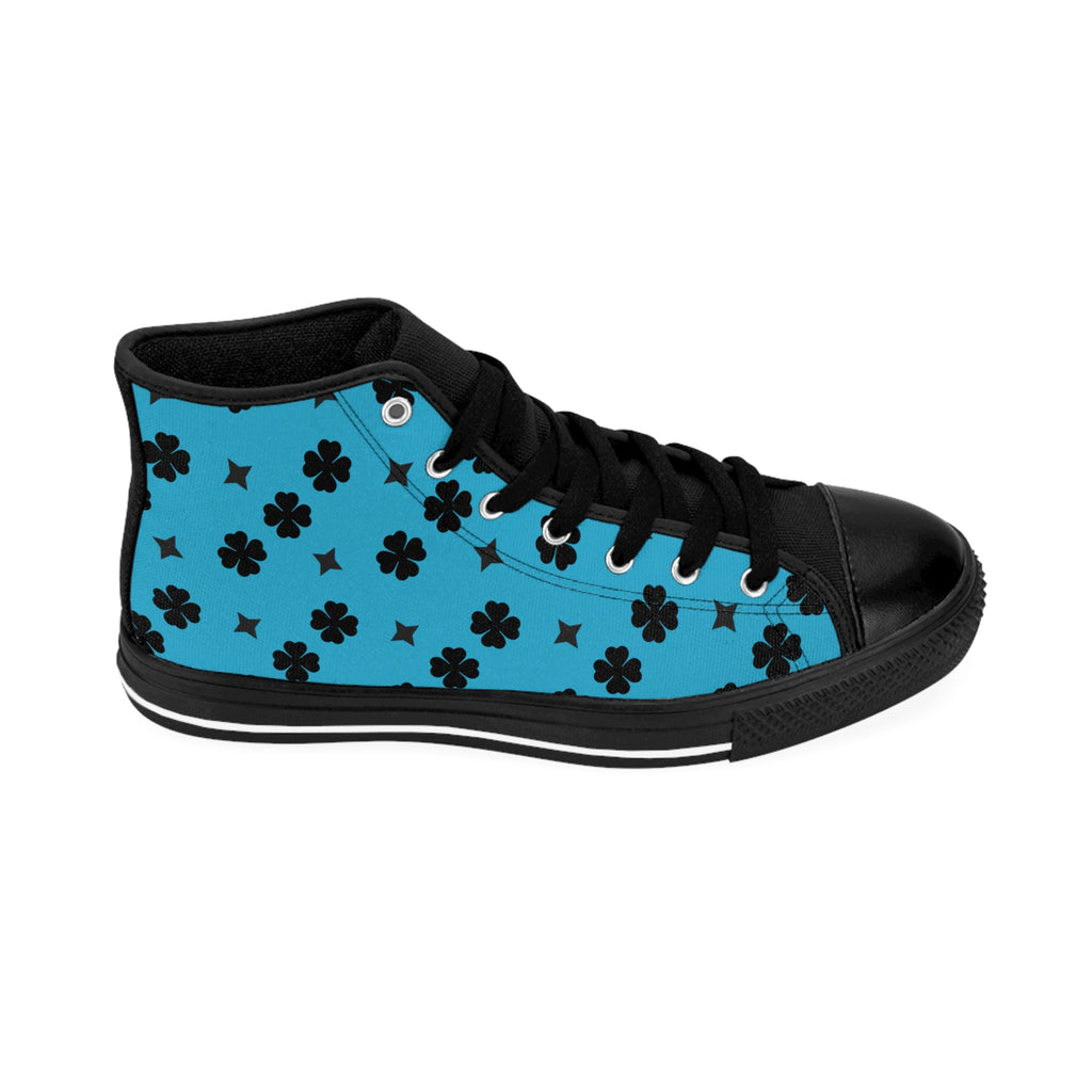 Men Classic Black Stars Sneakers On Top BLue Bottoms