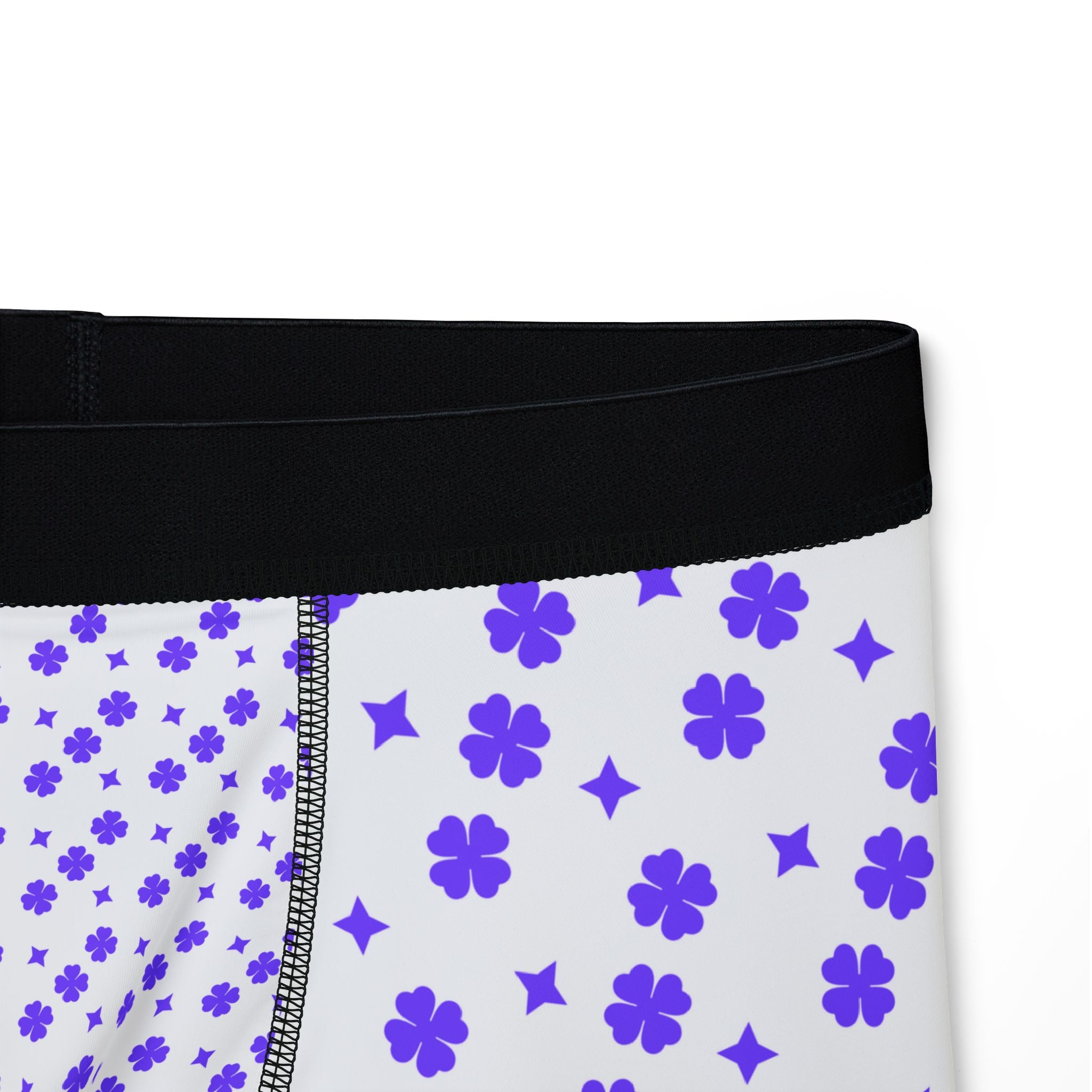 Purple Floral Boxer Briefs - Men's All-Over Print Comfortable Underwear