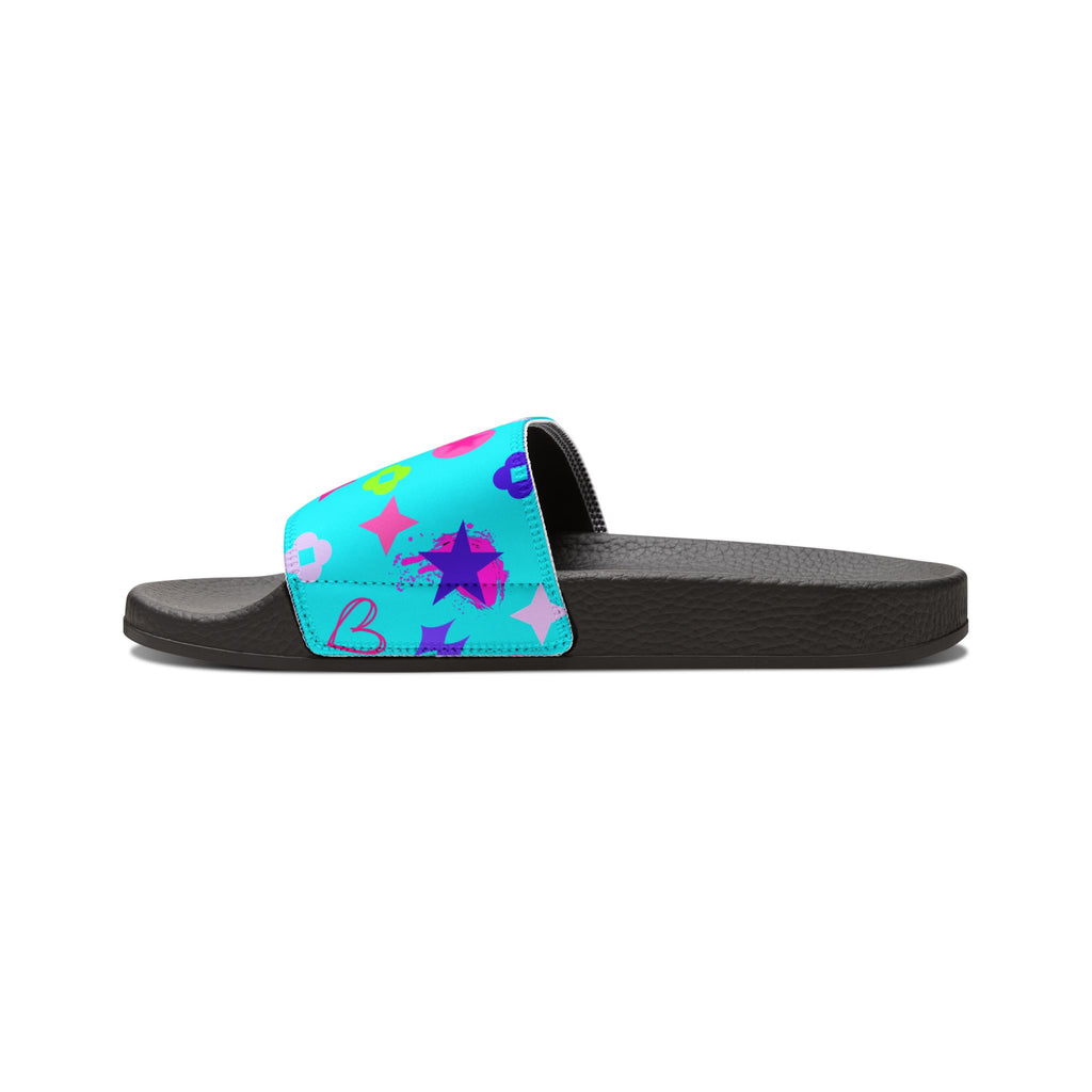 Copy of Women Slide Sandals —   Removable- White Striped Strap Slides