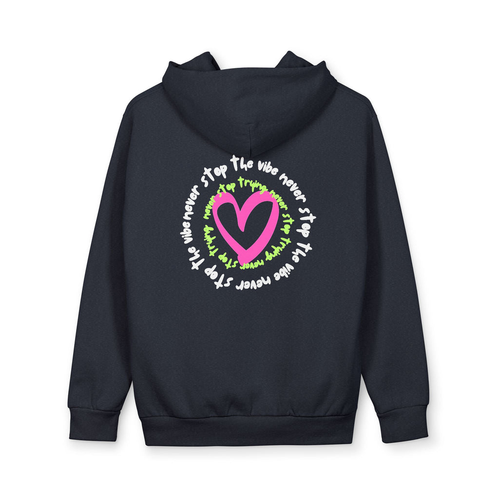 Graphic Hoodie — Neon Heart Back Print Pullover