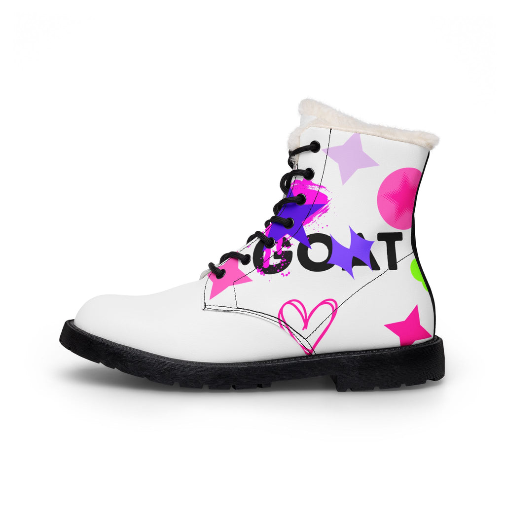 GOAT Fur-Lined Leather Boots — Men's Warm Winter Combat Style