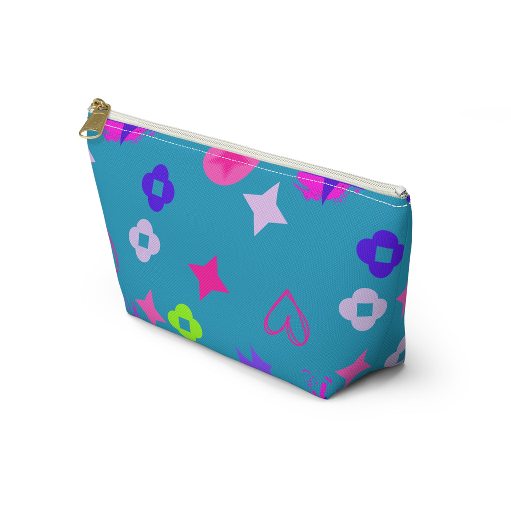 Star & Blue Accessory Pouch — Pink & Purple Makeup Bag