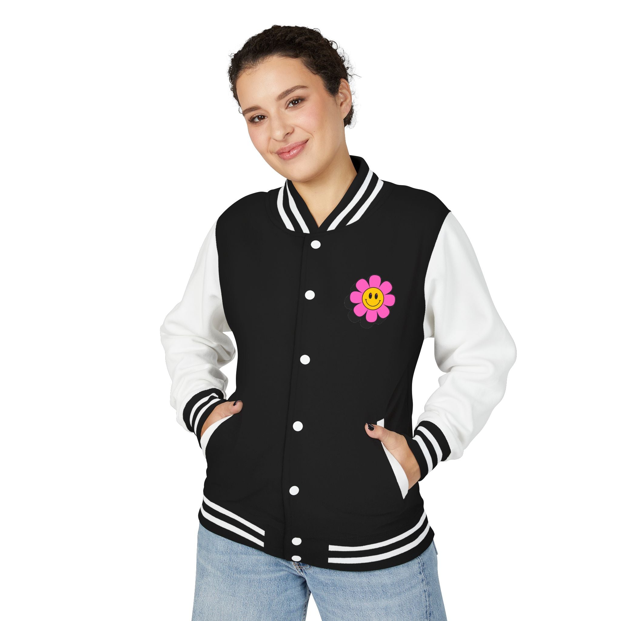 Pink Smiley Flower woman jacket