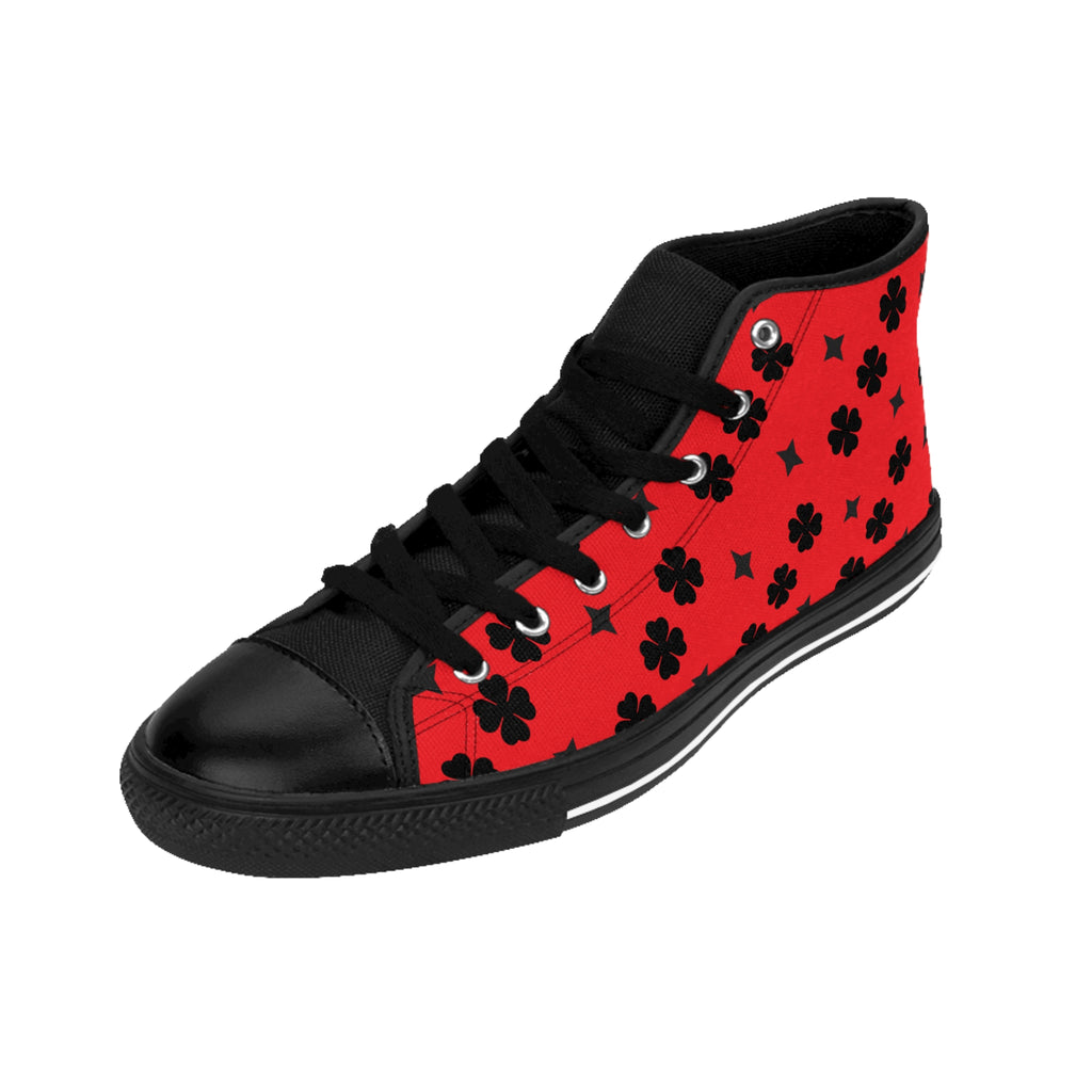 Men Classic Sneakers Star Black on Red