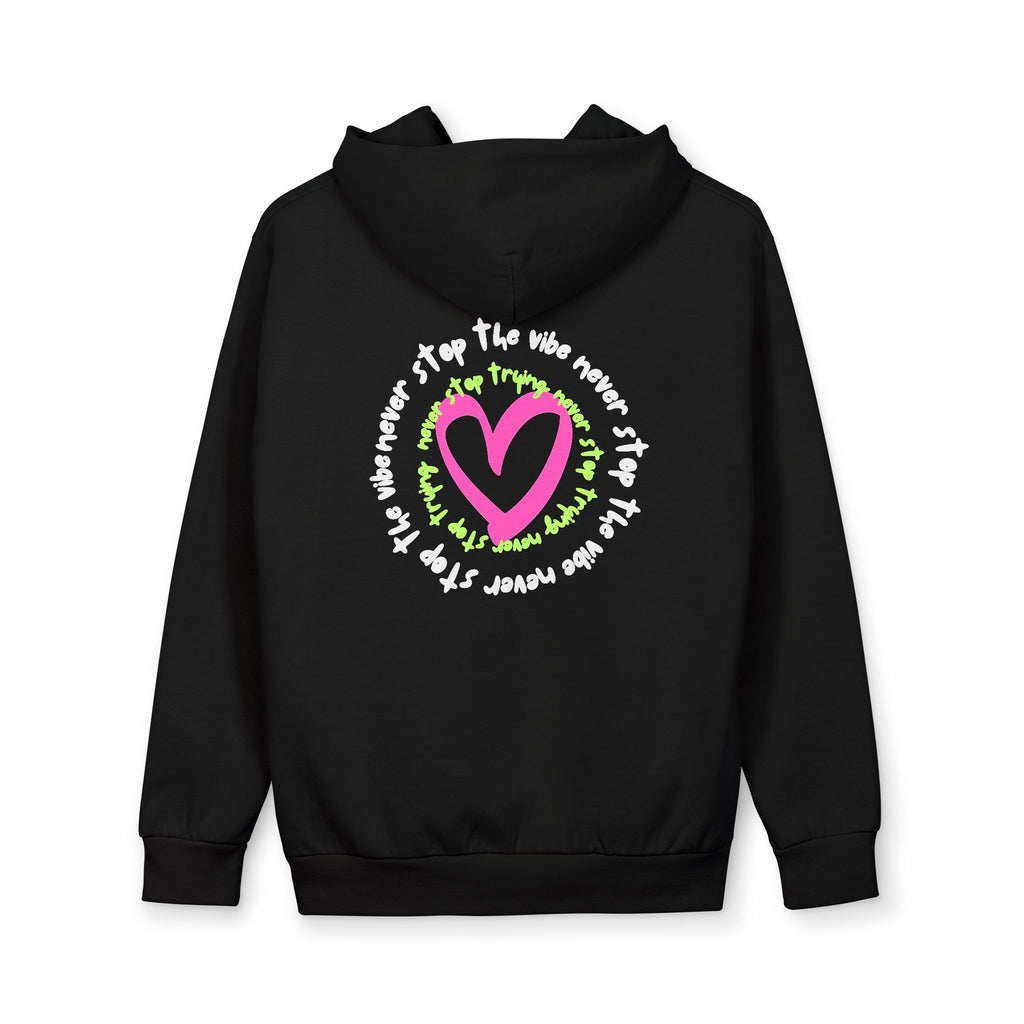 Graphic Hoodie — Neon Heart Back Print Pullover