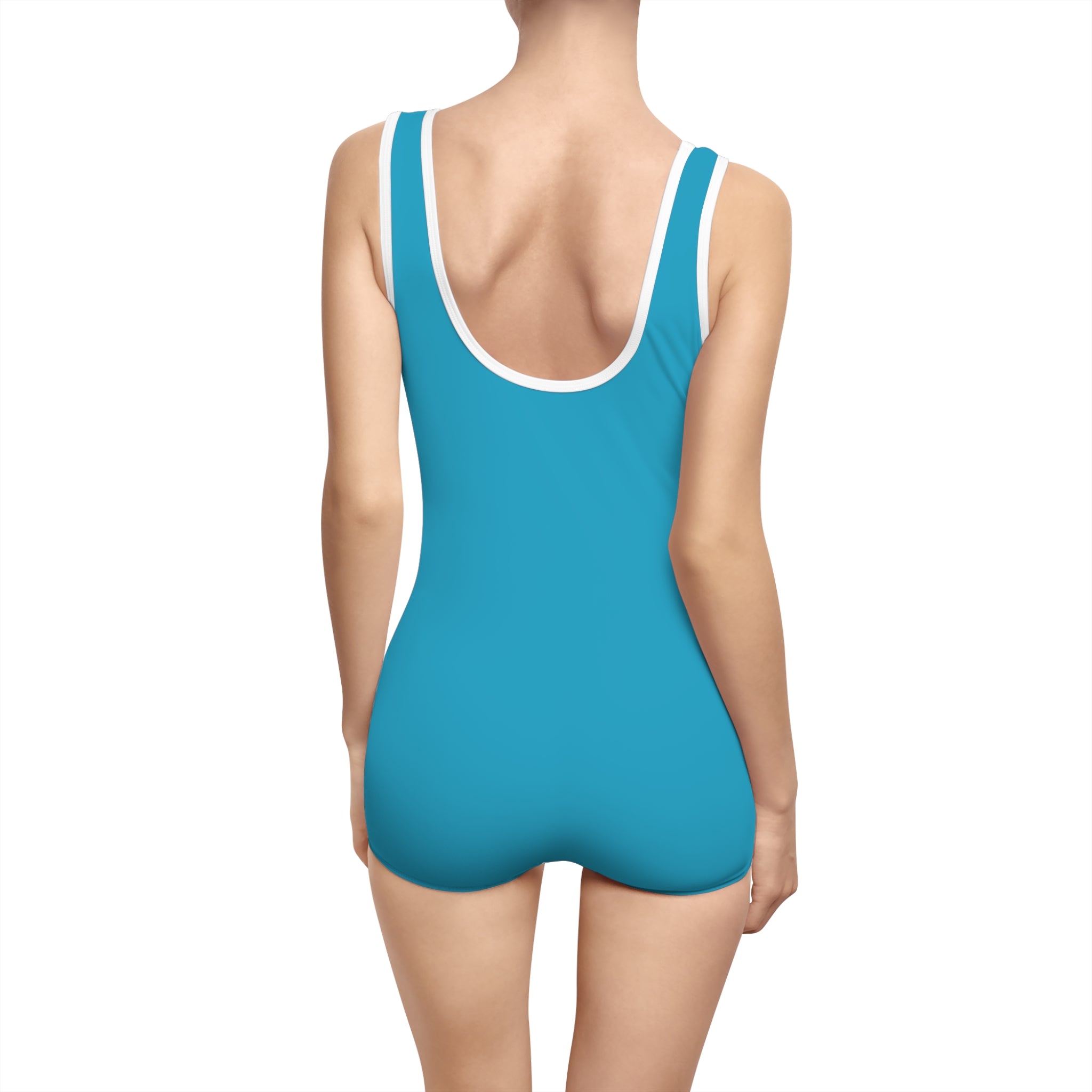 Vintage Lite BlueOne-Piece Swimsuit — Retro