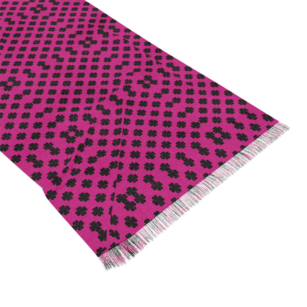 Black Pattern Light Scarf – Lightweight Black & Pink Fashion Scarf