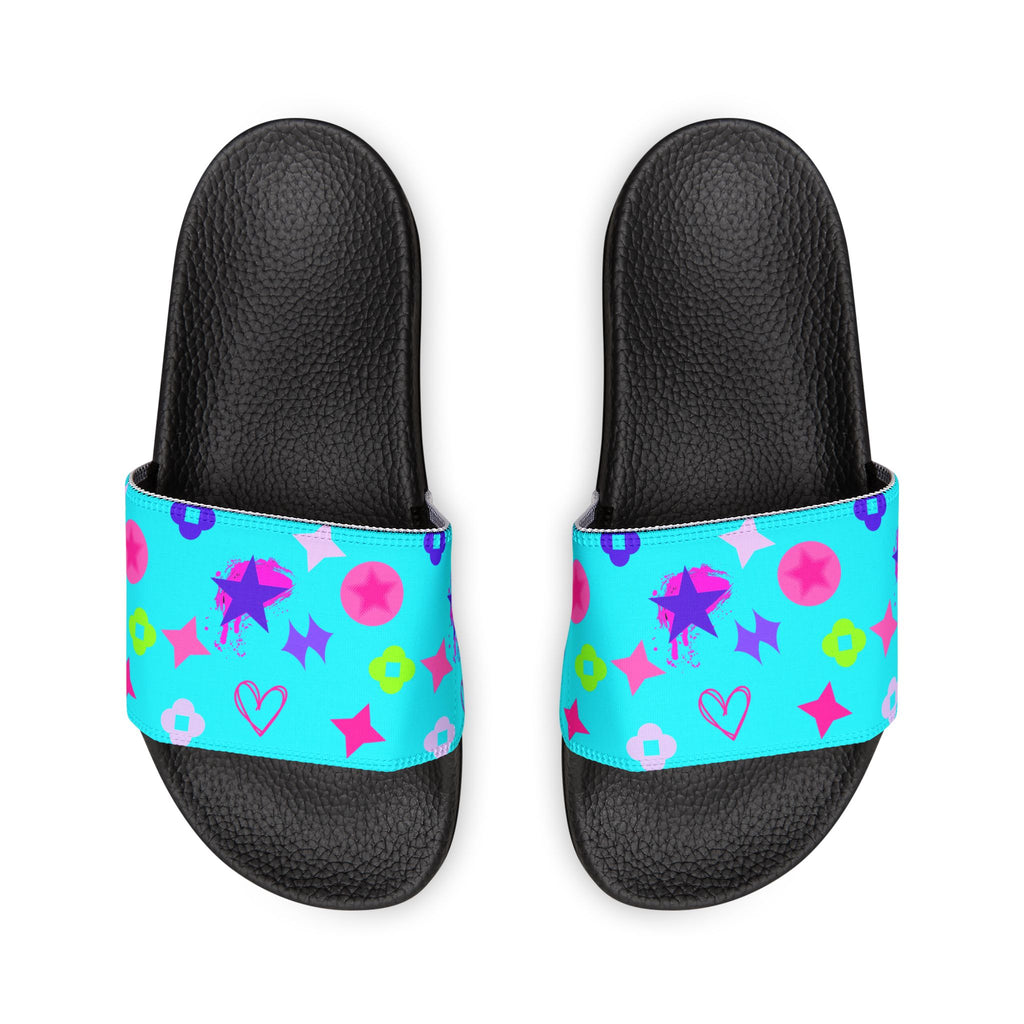 Copy of Women Slide Sandals —   Removable- White Striped Strap Slides
